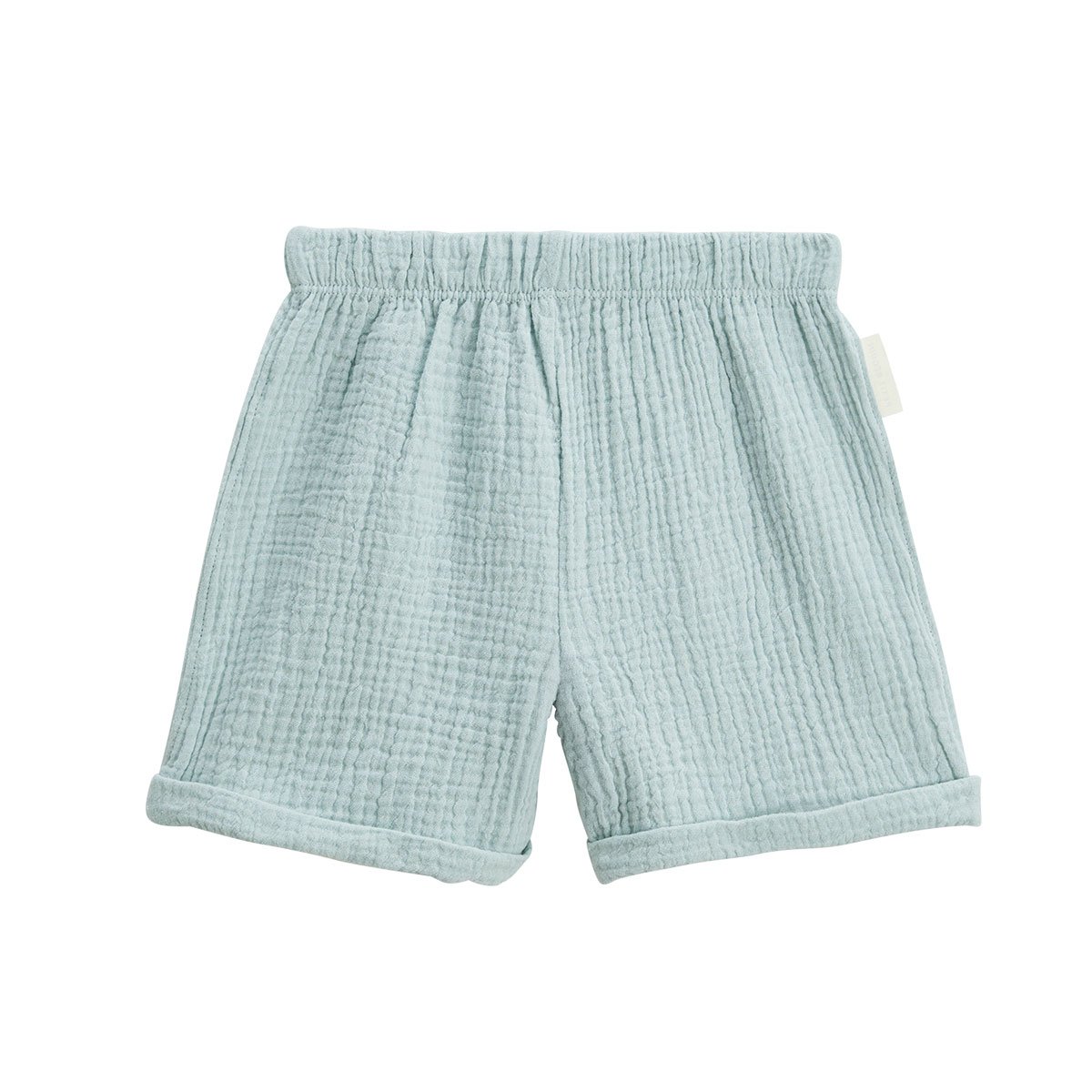 Ensemble bébé t-shirt et short en gaze de coton Elio bleu, PETIT BEGUIN