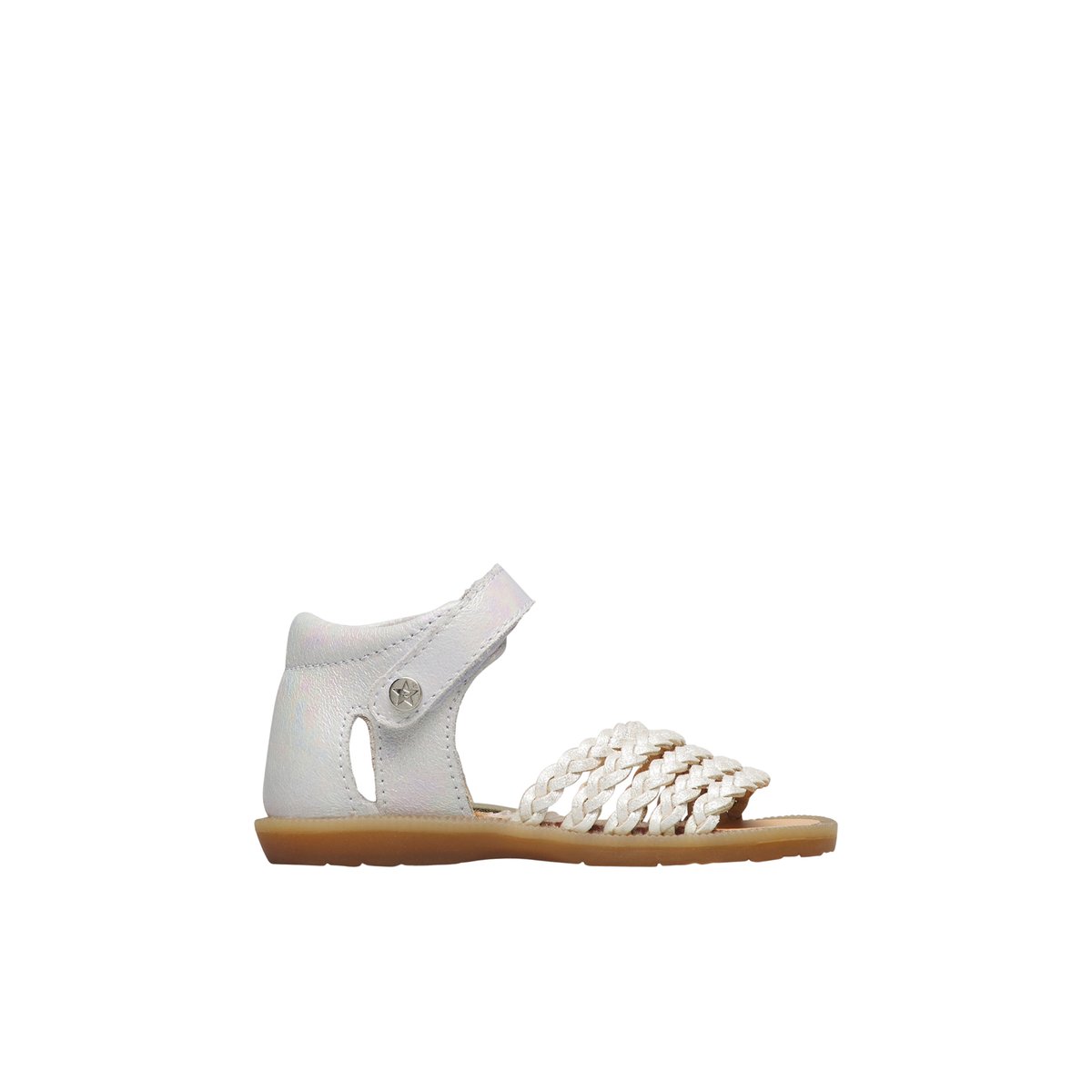 Sandales en cuir iridescent RUBINO blanc-, NATURINO