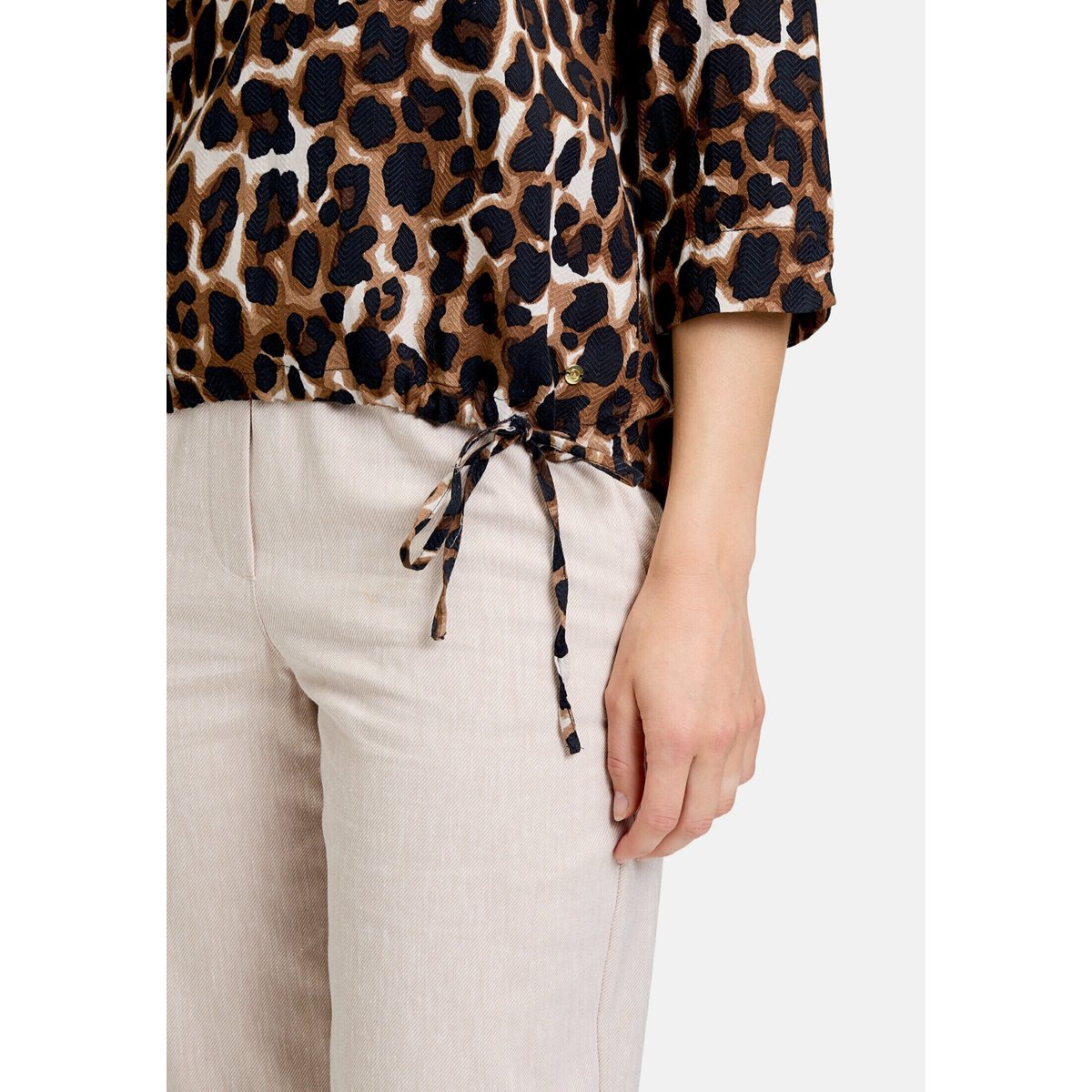 T-shirt façon blouse à imprimé brown/nature, BETTY & CO