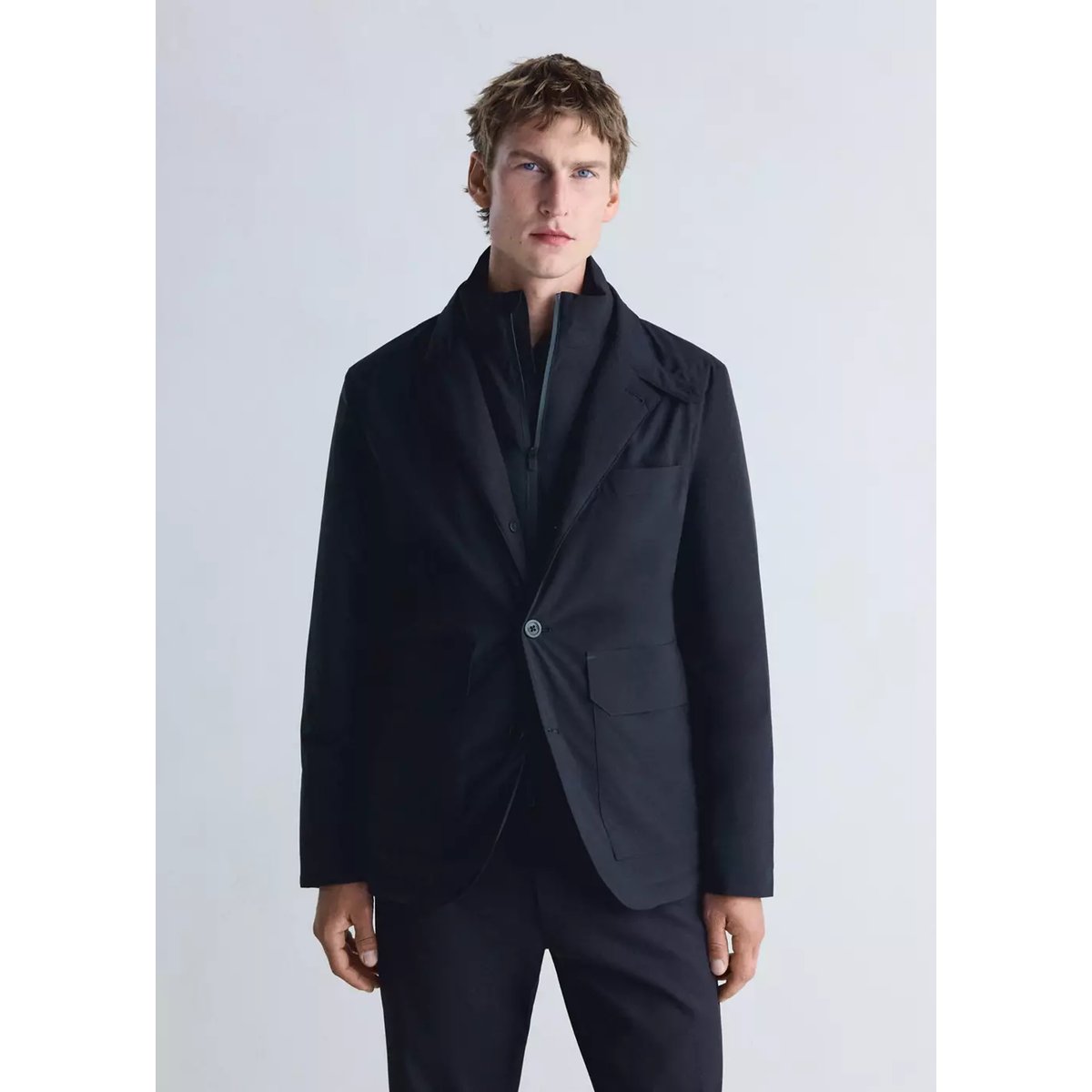 Veste format compact matelassée waterproof Thermolite® bleu nuit, MANGO MAN