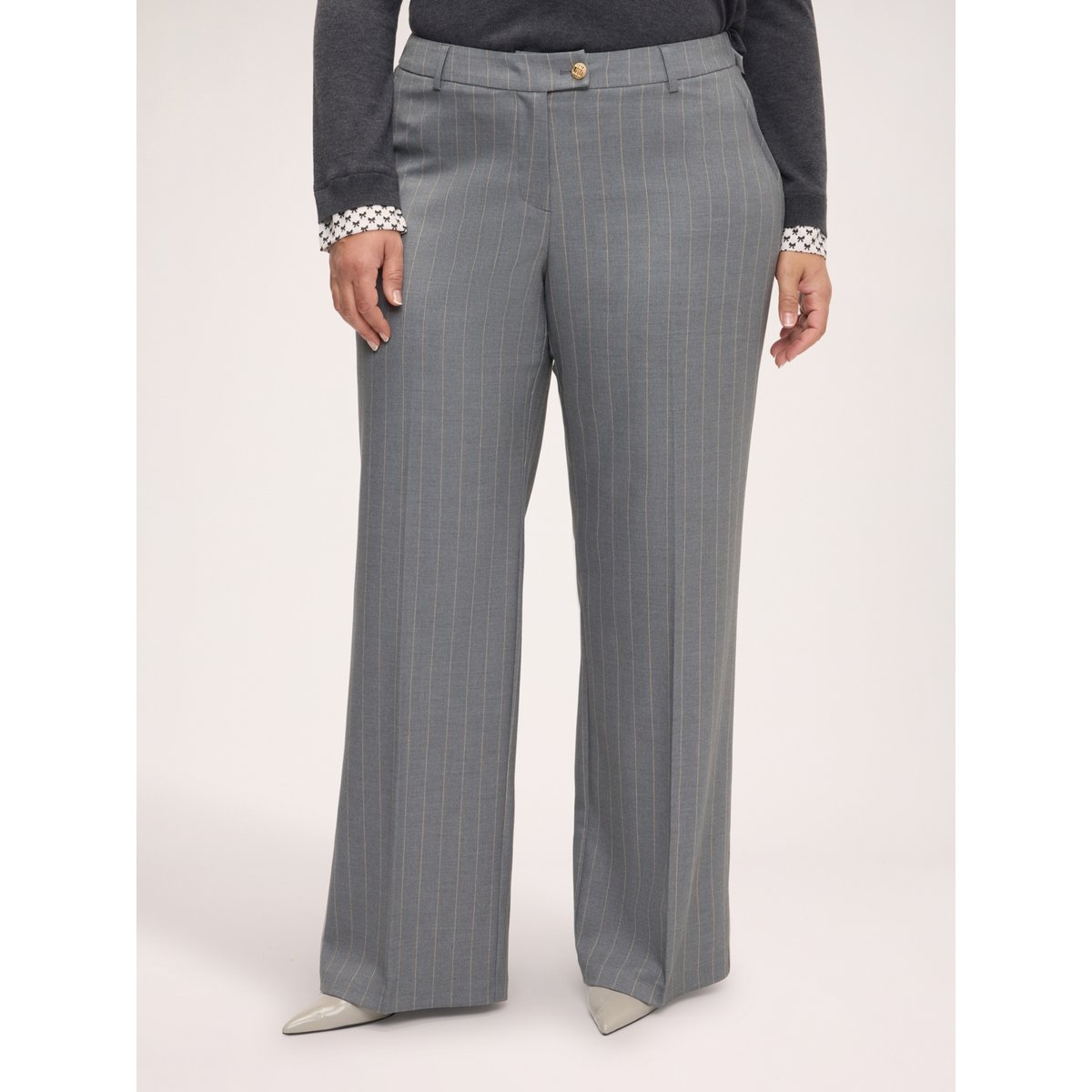 Pantalon Wide Leg à rayures tennis gris, FIORELLA RUBINO