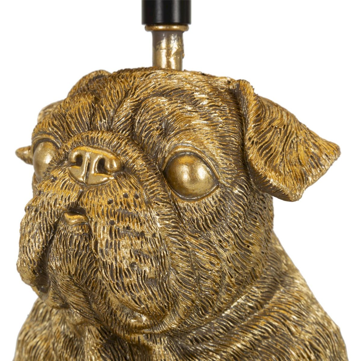 Lampe à poser duo de chiens sculptés MODERN doré et noir, RECOLLECTION