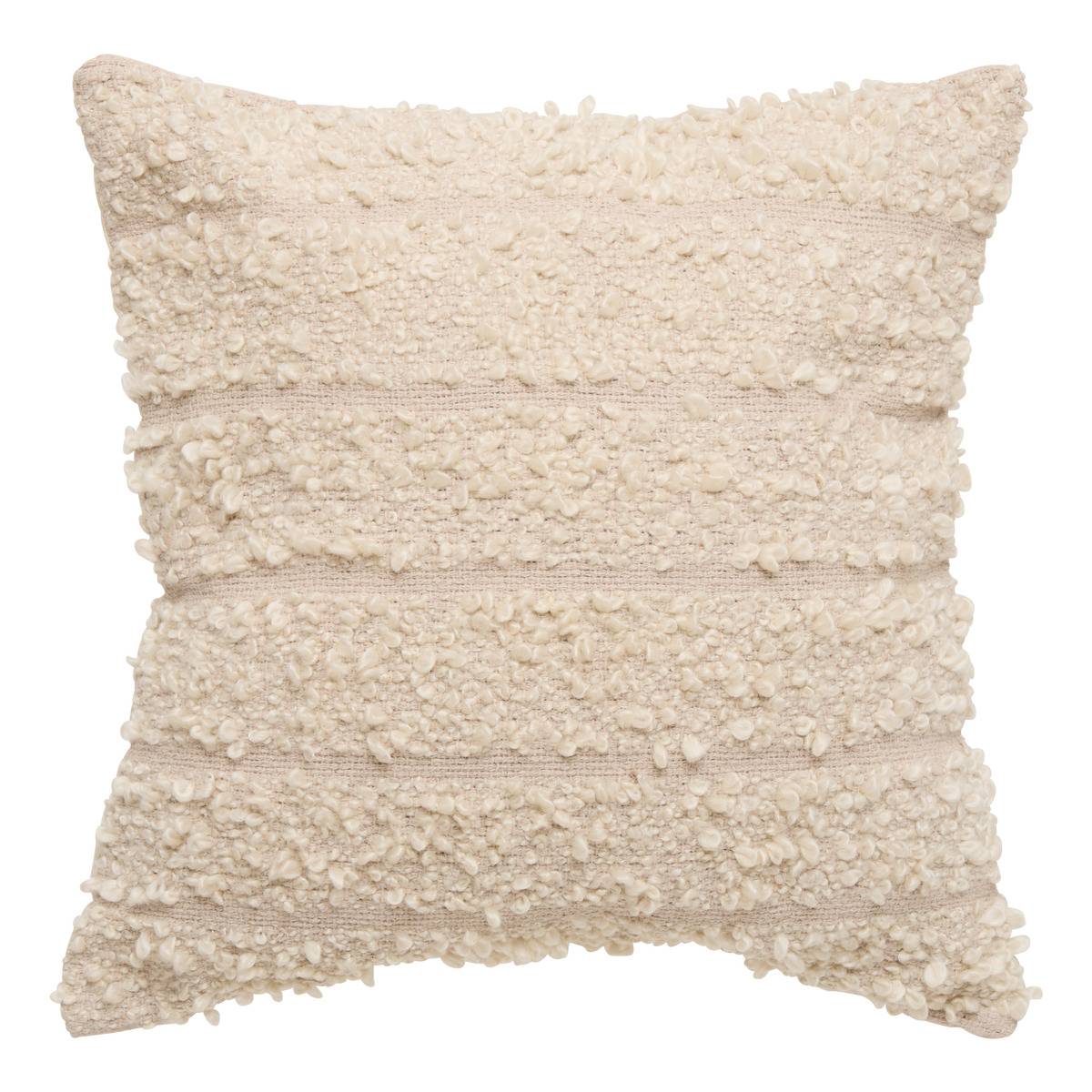 Coussin carré BERYL beige lin, ATMOSPHERA