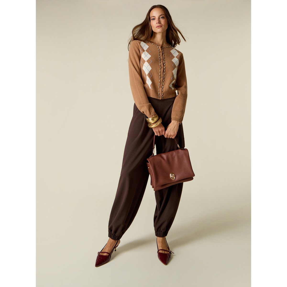 Pantalon cargo marron, OLTRE