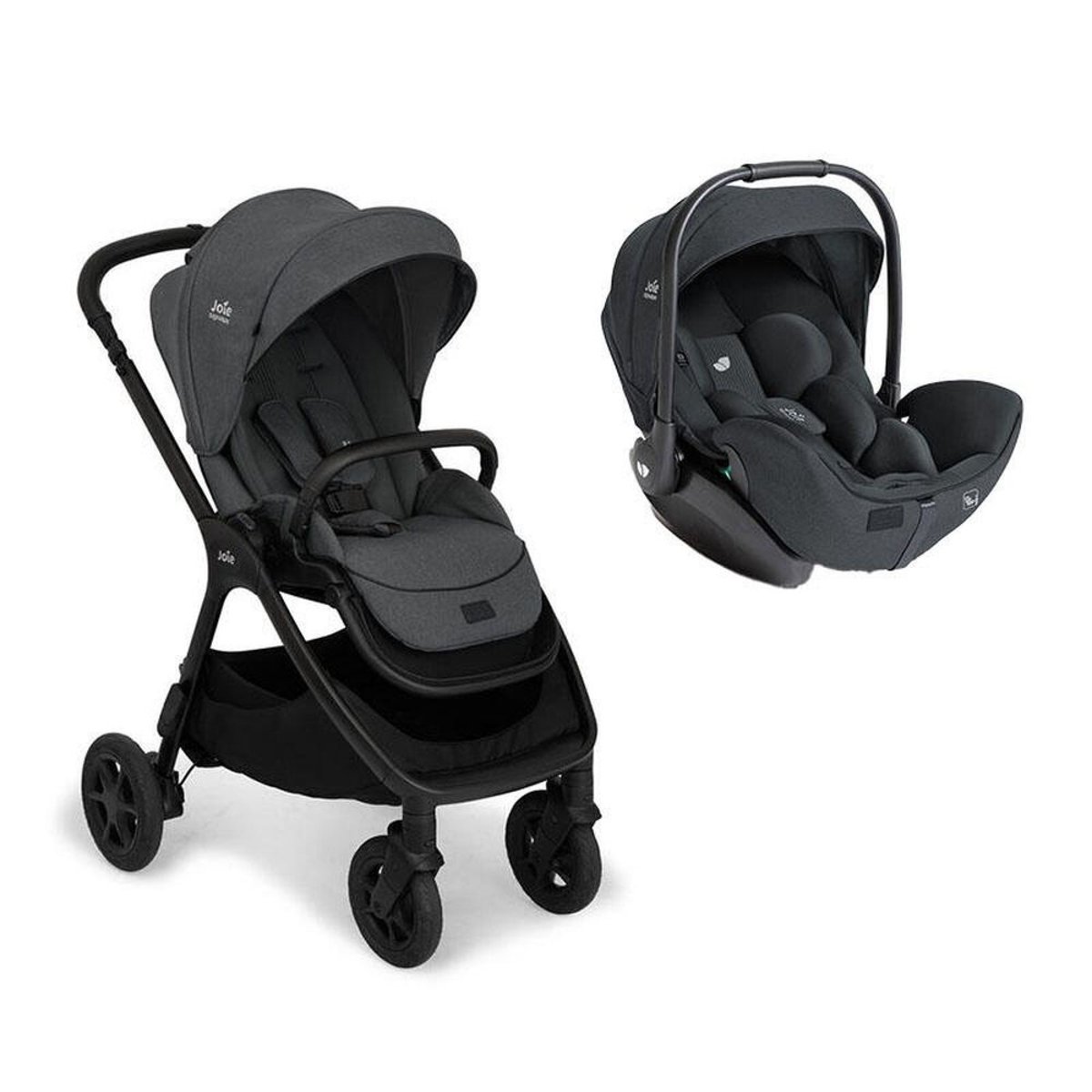Poussette duo Finiti Ebony + siège auto i-Level Pro Ebony couleur unique, JOIE