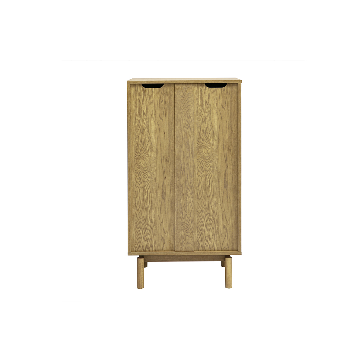 Commode chiffonnier - semainier scandinave finition bois chêne 5 tiroirs L60 cm YSEULT chêne clair, MILIBOO