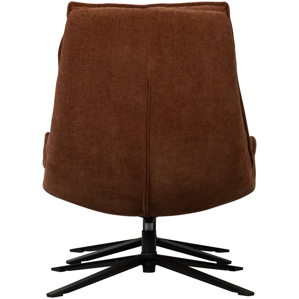 Fauteuil pivotant avec hocker en chenille KUBE marron, WOOOD