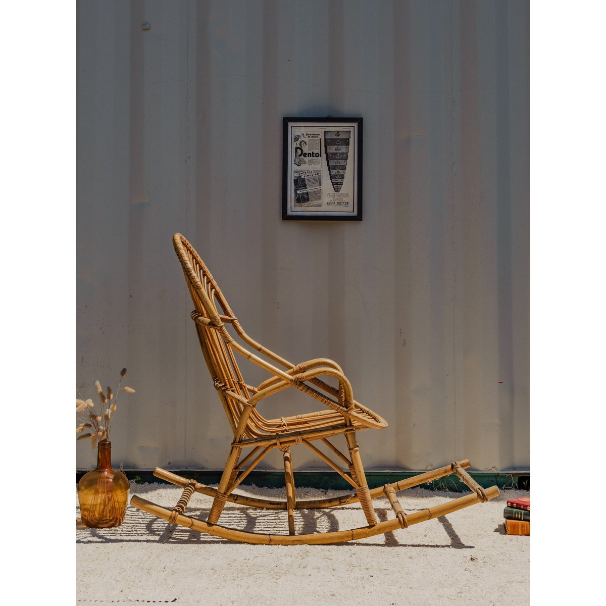 Rocking-chair en bambou Alibert N°85 - Bon état bois clair, DEBONGOUT