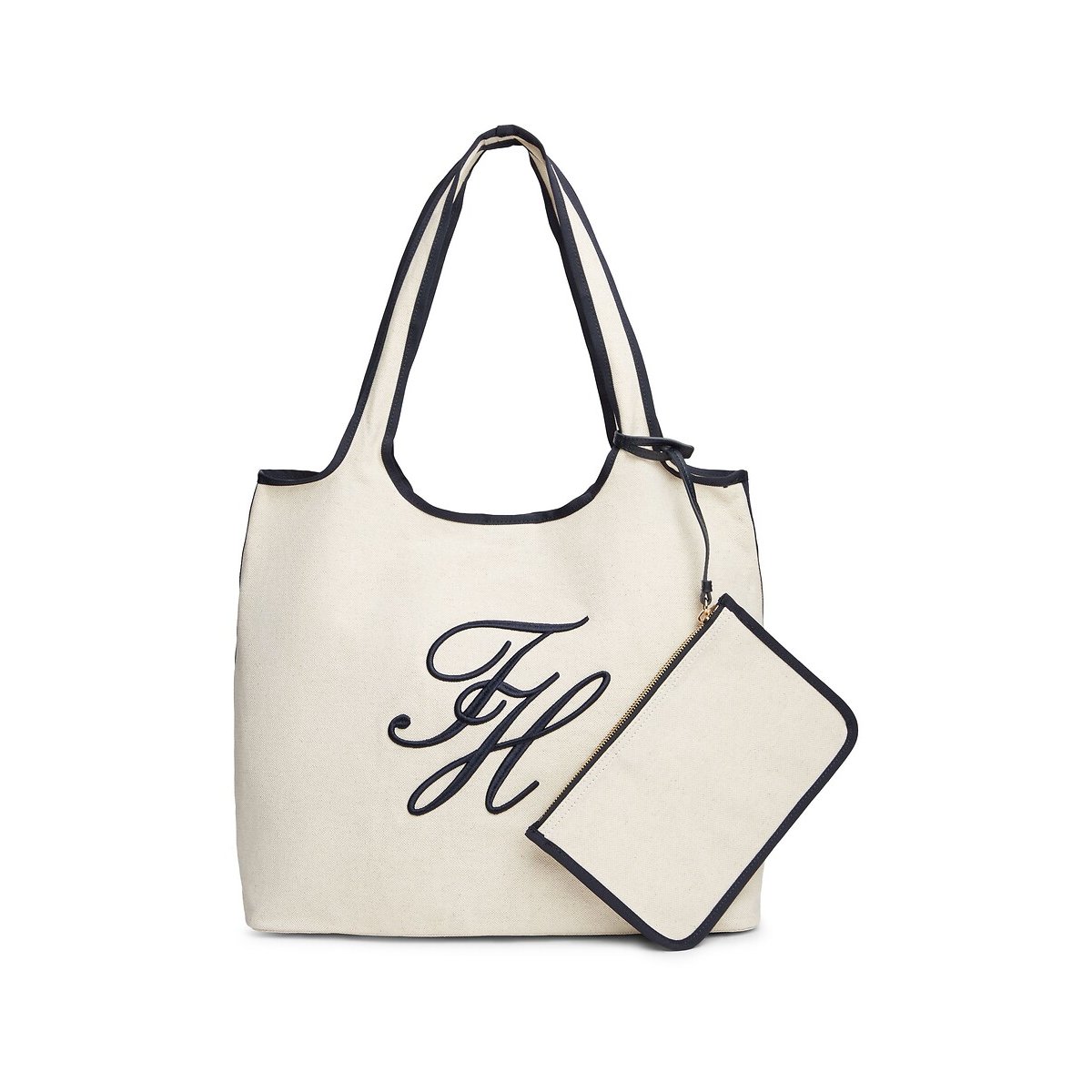 Sac tote bag, TH SUMMER CANVAS blanc, TOMMY HILFIGER