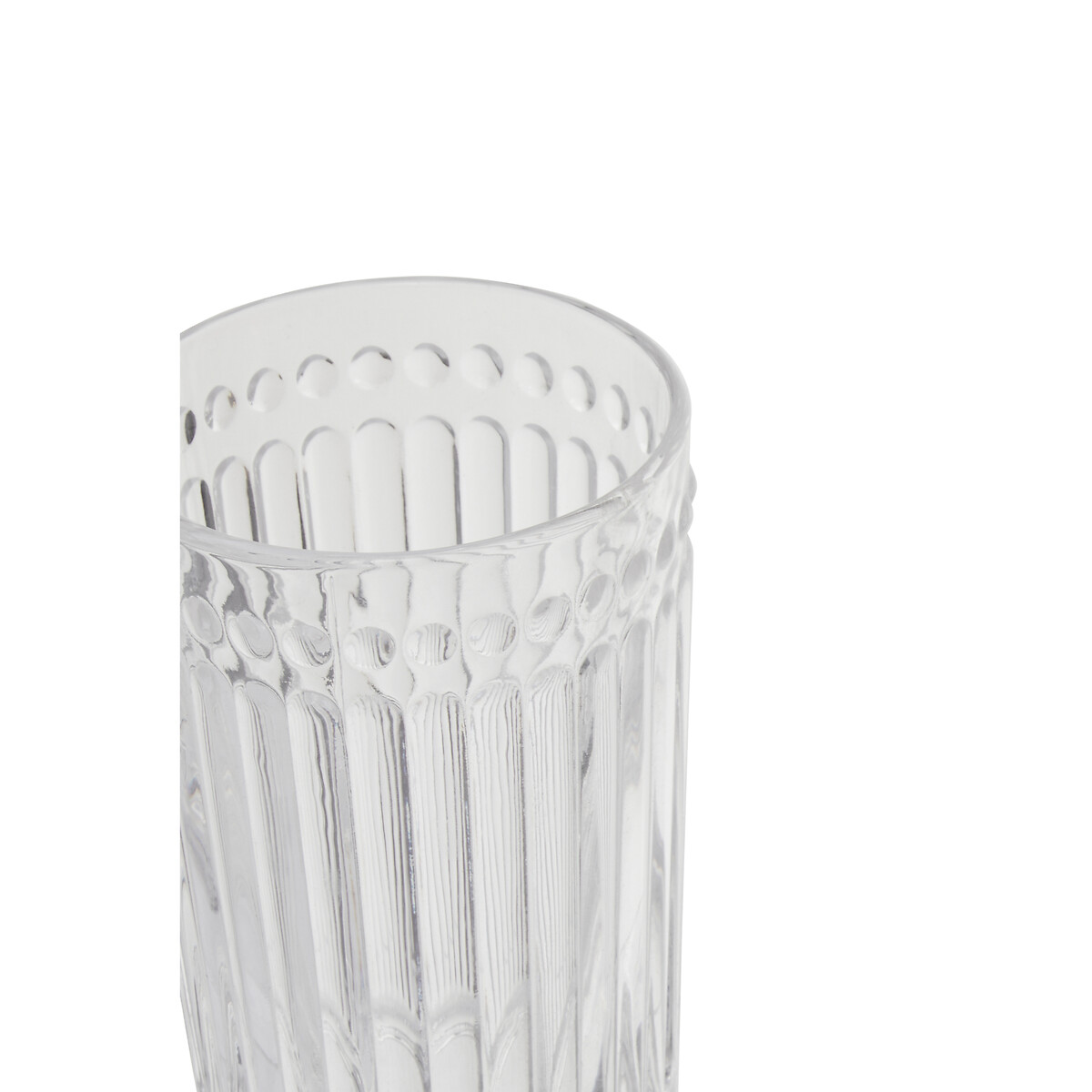 Set of 4 Fluted Embossed Tumbler Glasses transparent, SO'HOME