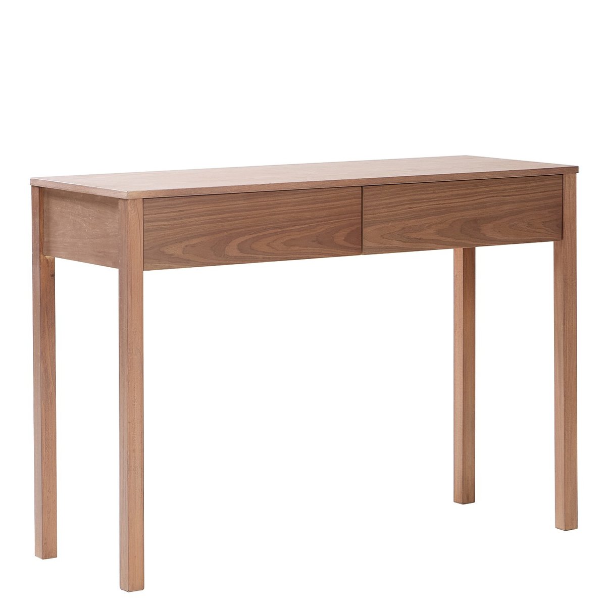 Bureau 2 tiroirs, bois de noyer, VASTERAS bois naturel, NORDLYS