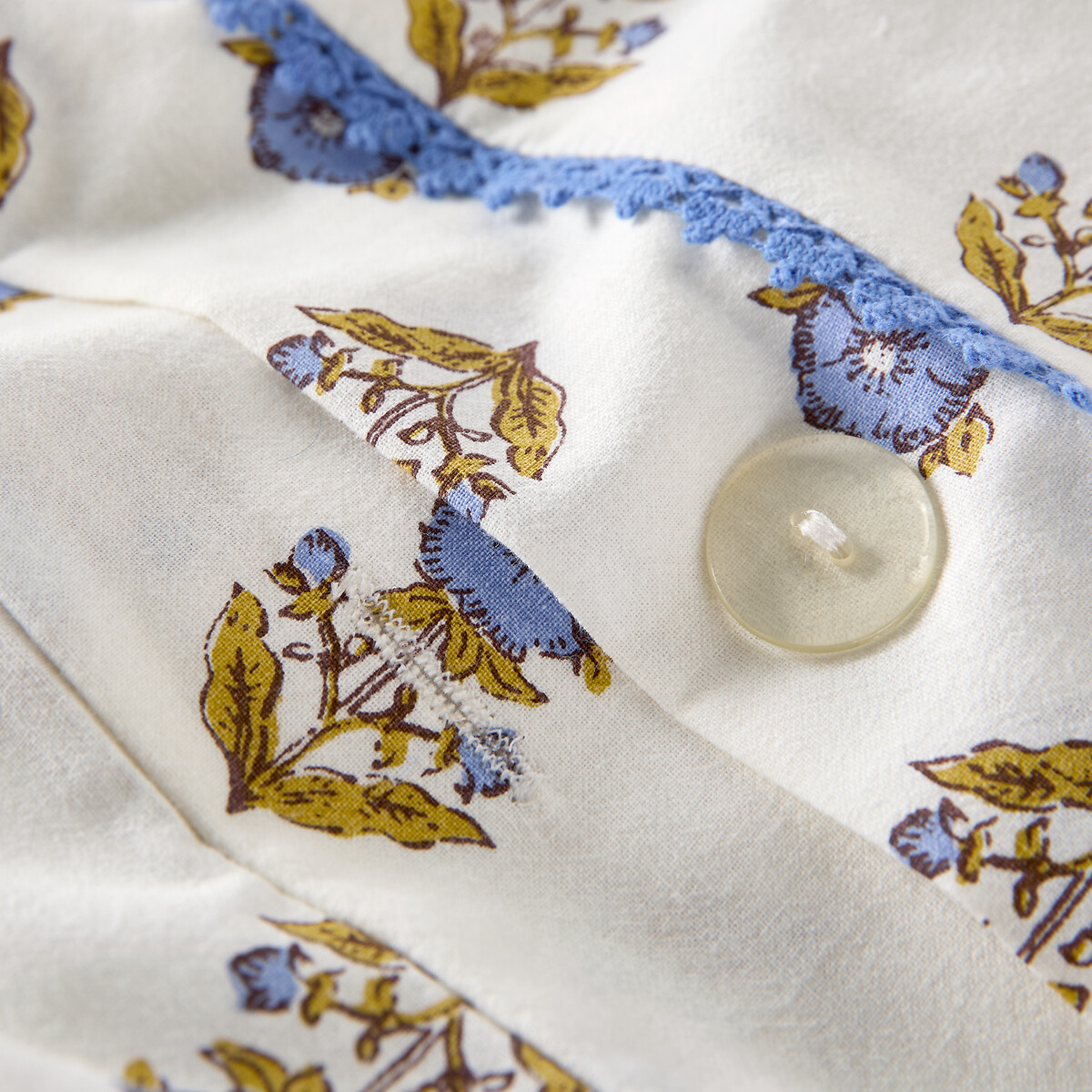 Housse de couette enfant, en coton lavé, imprimé fleurs, DIMANI imprimé fond écru, LA REDOUTE INTERIEURS