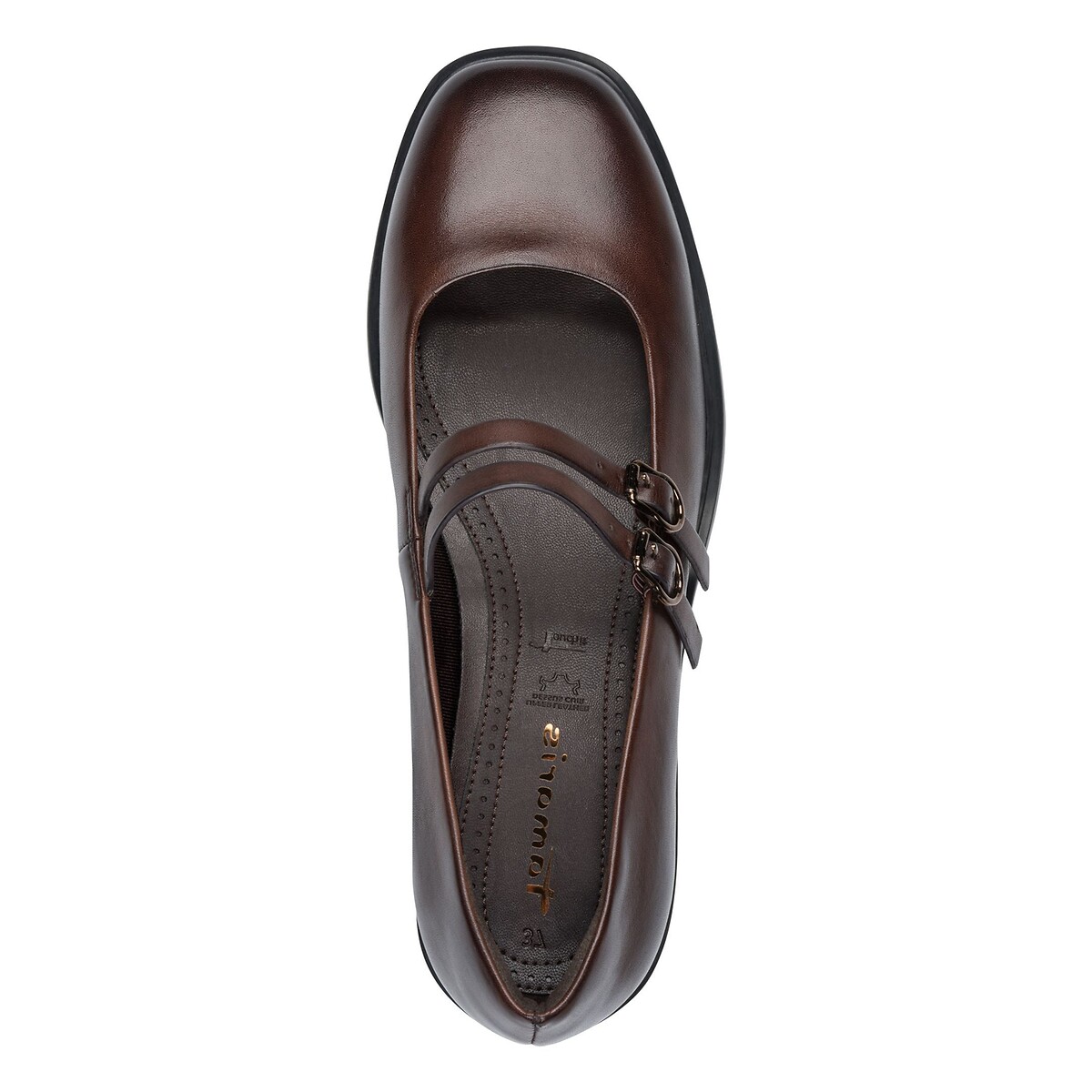 Leather Mary Jane ballet pumps brown, TAMARIS