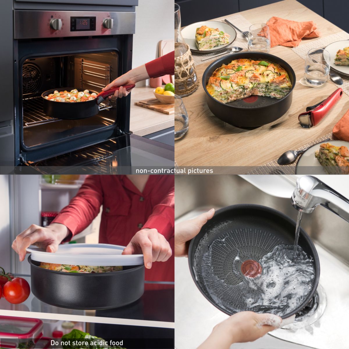 Batterie de cuisine Ingenio Generous Cook 8pcs couleur unique, TEFAL