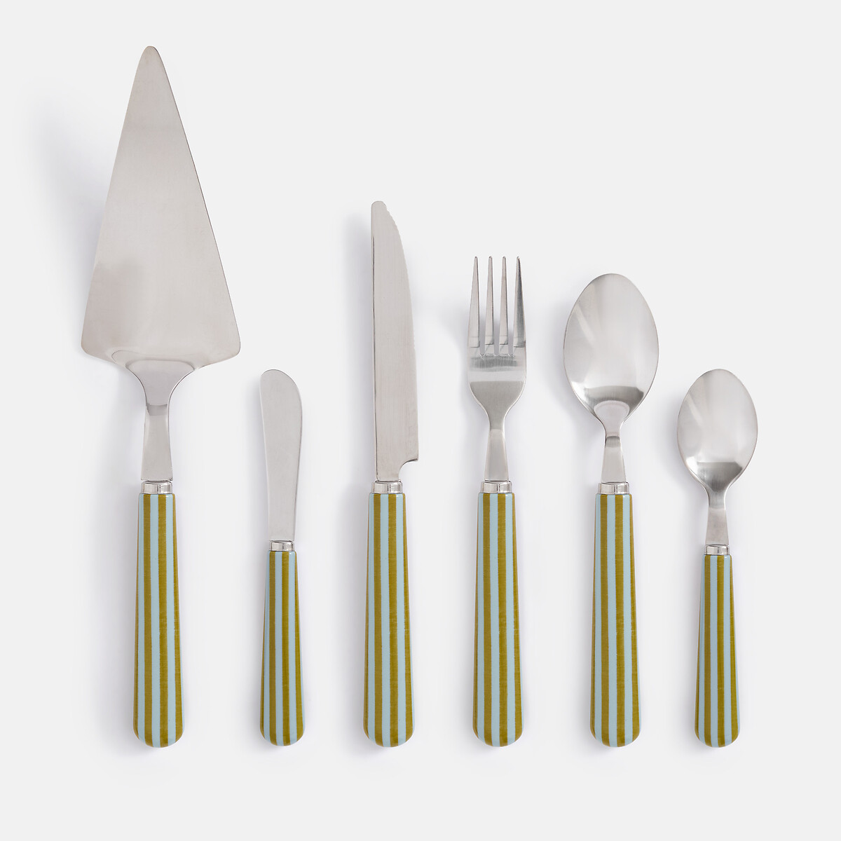 Espátula para tartas, mango rayado bicolor, LALIE azul/verde, LA REDOUTE INTERIEURS