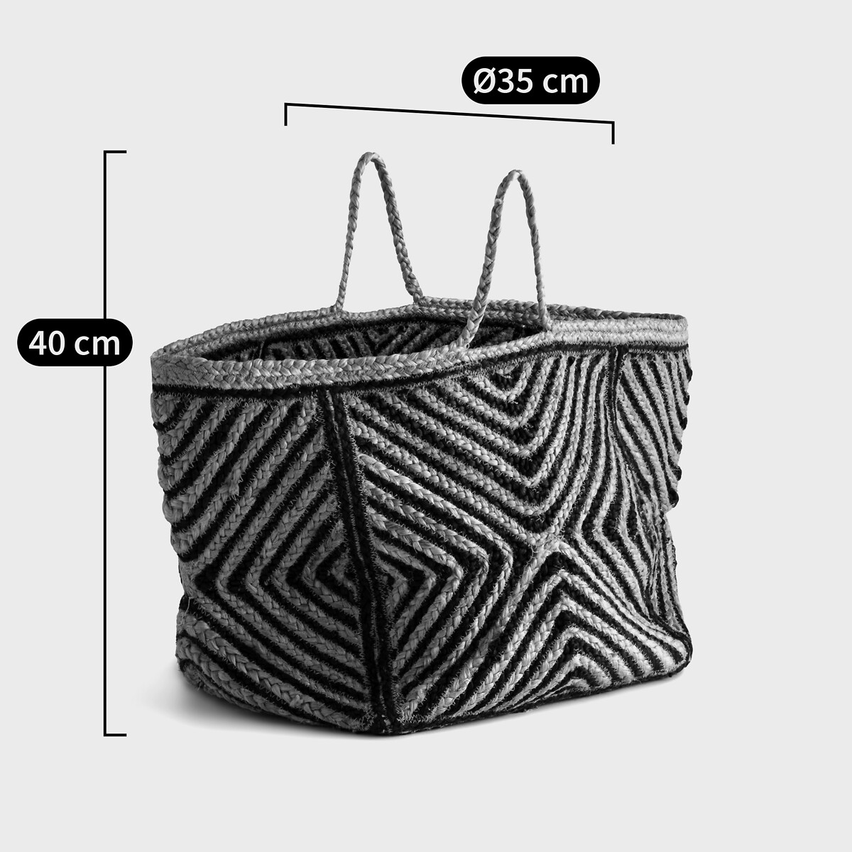 Cesto de yute trenzado Jutlo negro/natural, LA REDOUTE INTERIEURS
