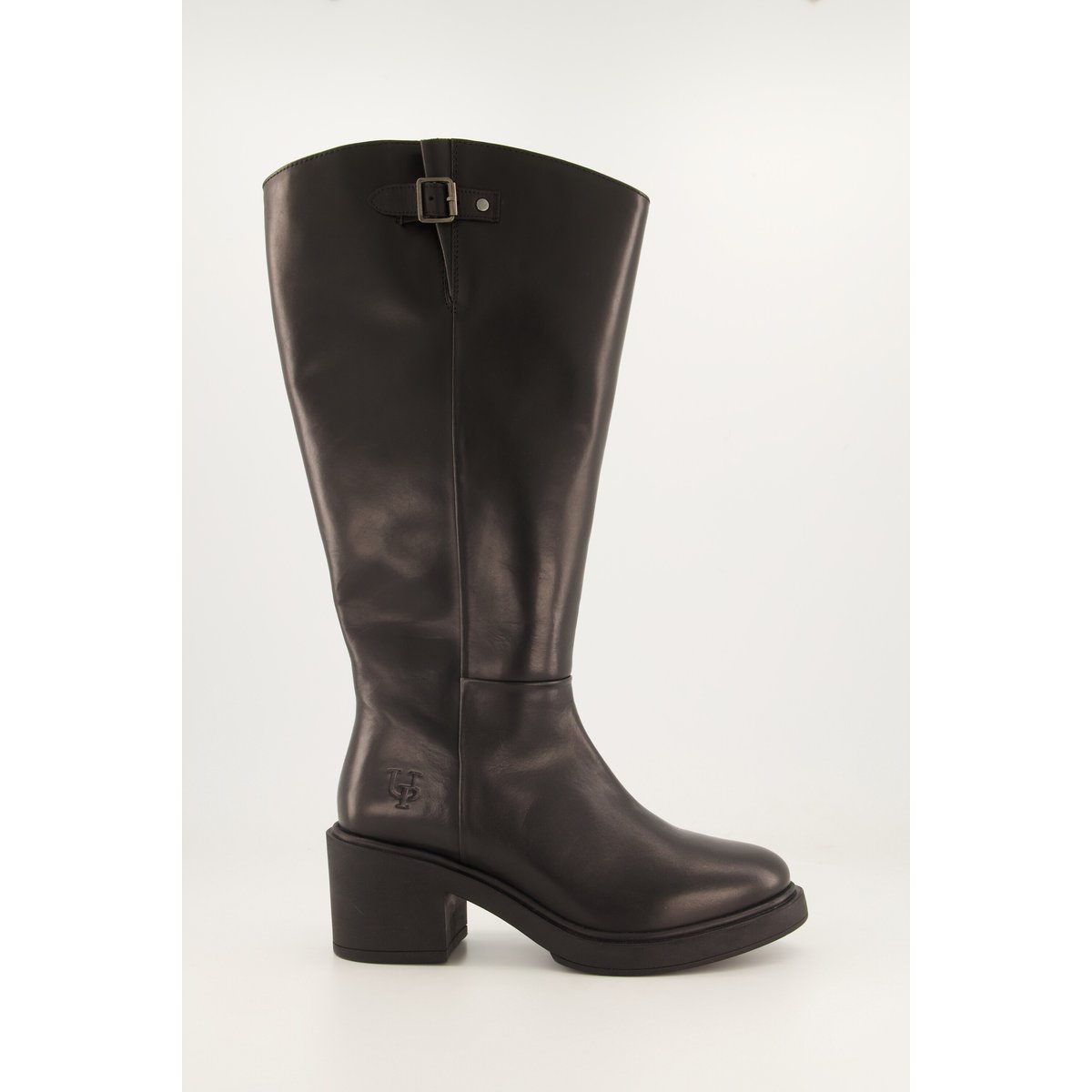 Bottes en cuir, tige 3XL , pied large noir, ULLA POPKEN