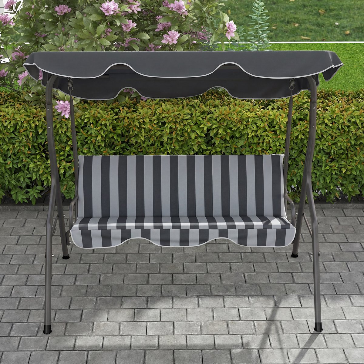 Banc à bascule Métal Marron gris, OUTSUNNY