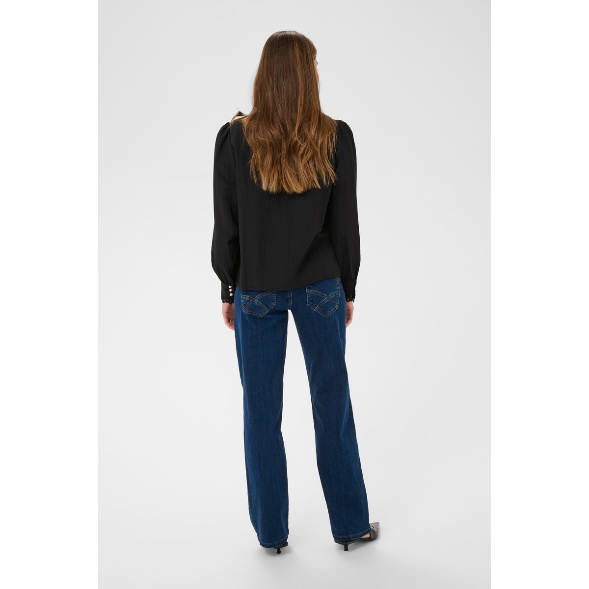 Long sleeved shirt noir pitch black, CREAM