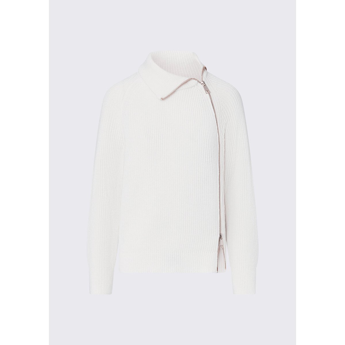 Pull en laine avec zip blanc laine, LIU JO
