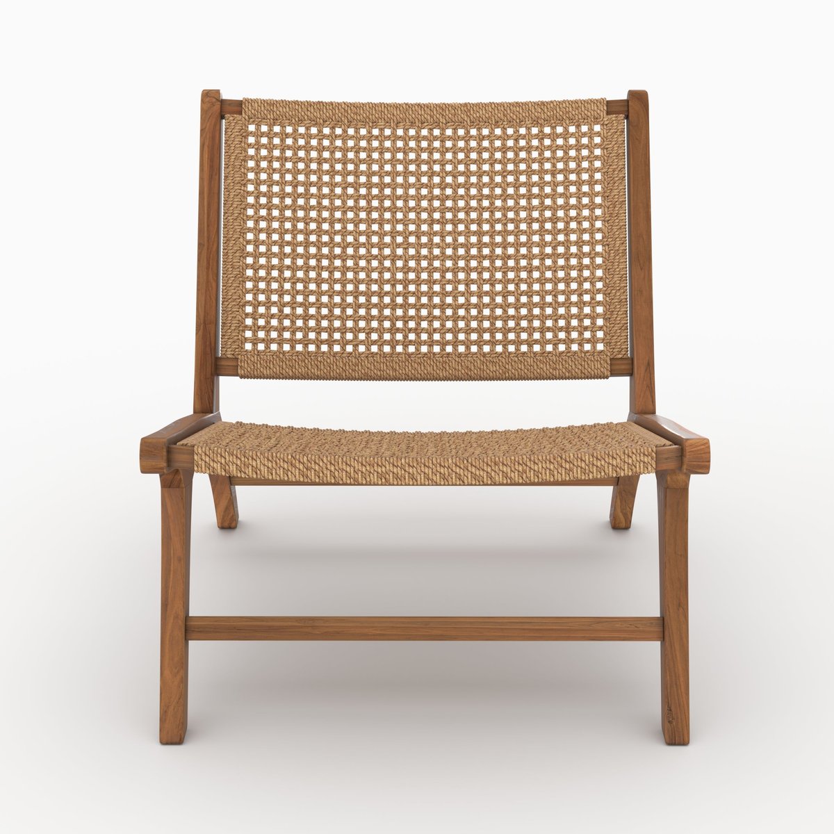 Fauteuil en bois de teck et tissage en loom synthétique - KILKA marron, MAISON PAVANE