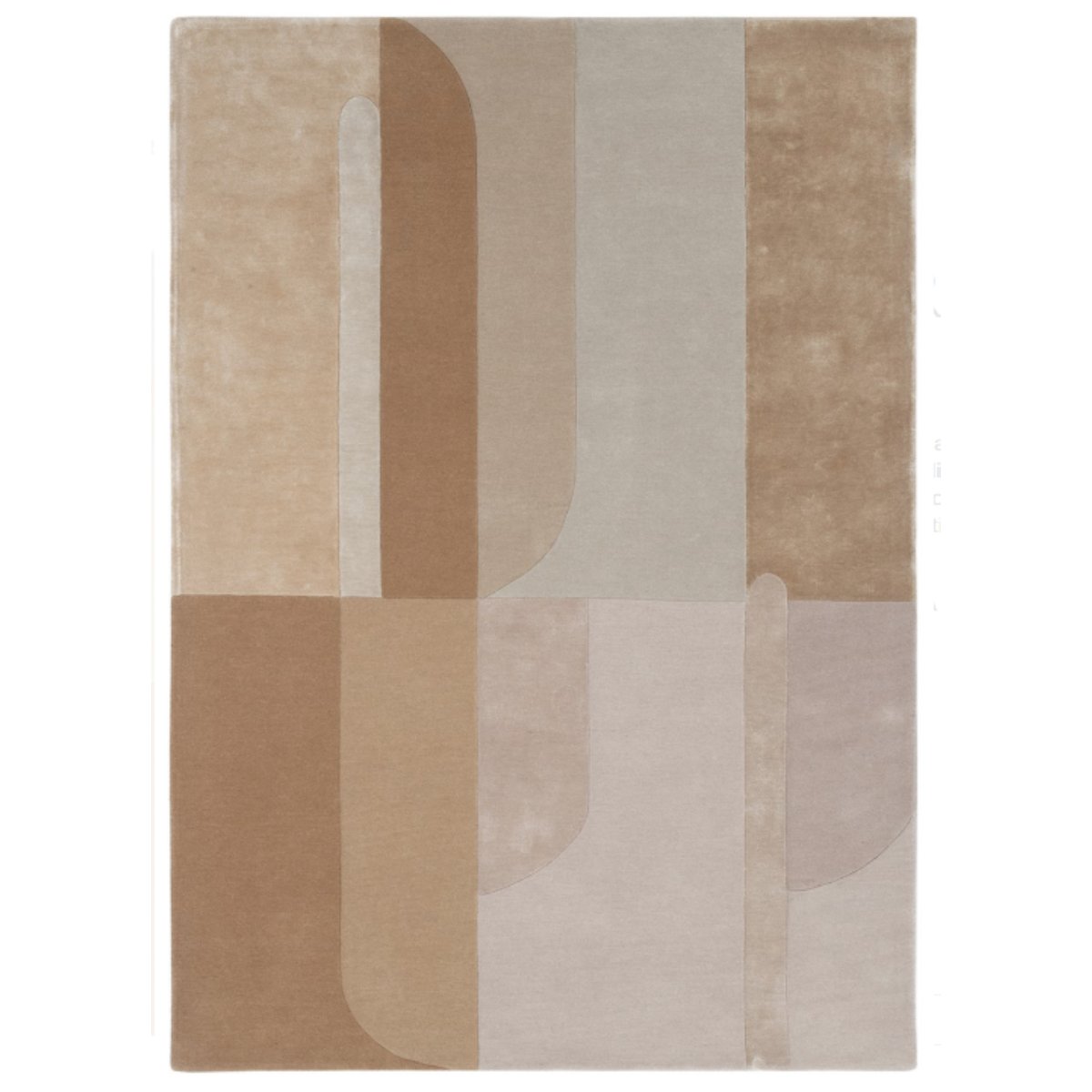 Tapis moderne tufté main laine et viscose RICHMOND beige, NOVATREND