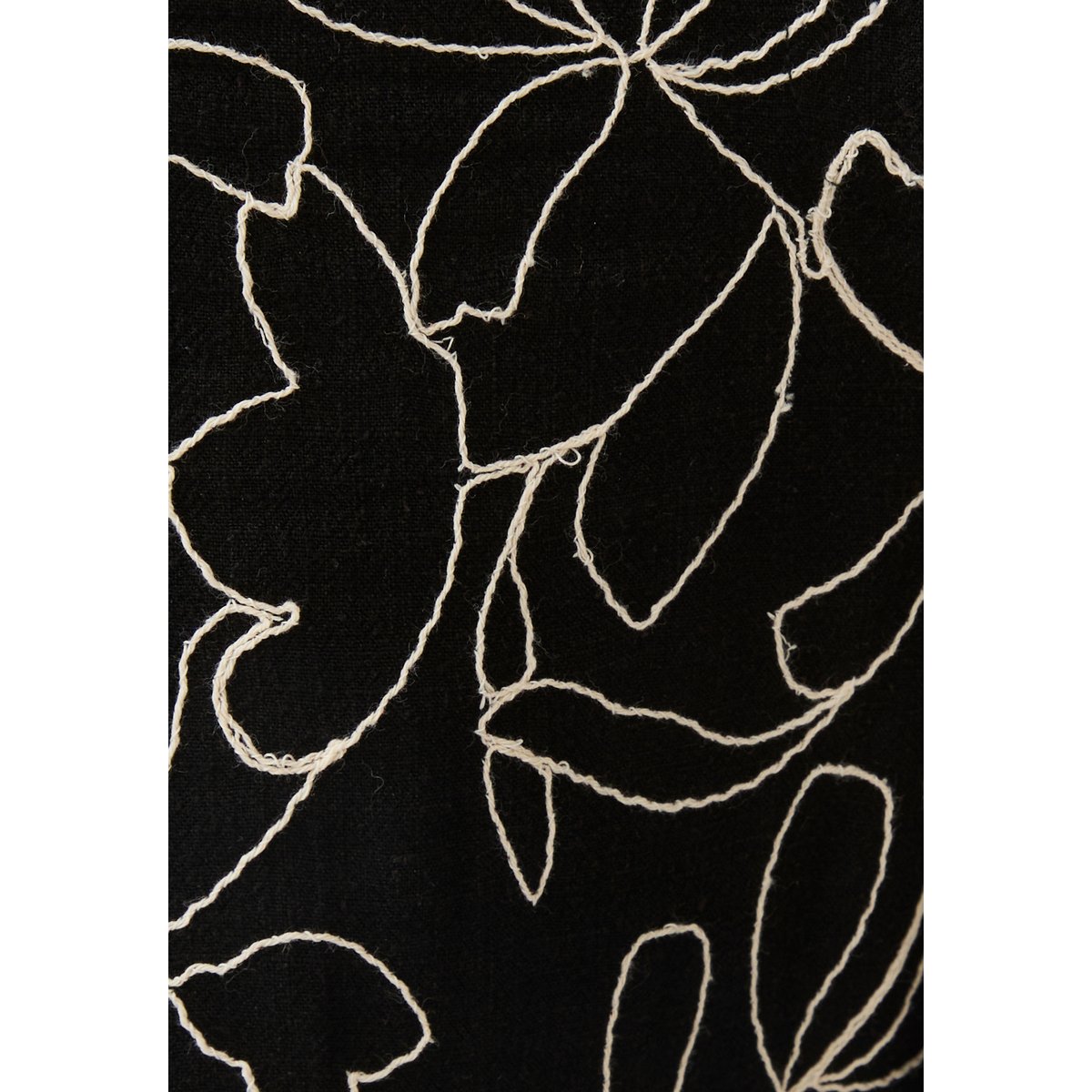 Pantalon crêpe brodé fleuri noir fleuri, DAMART