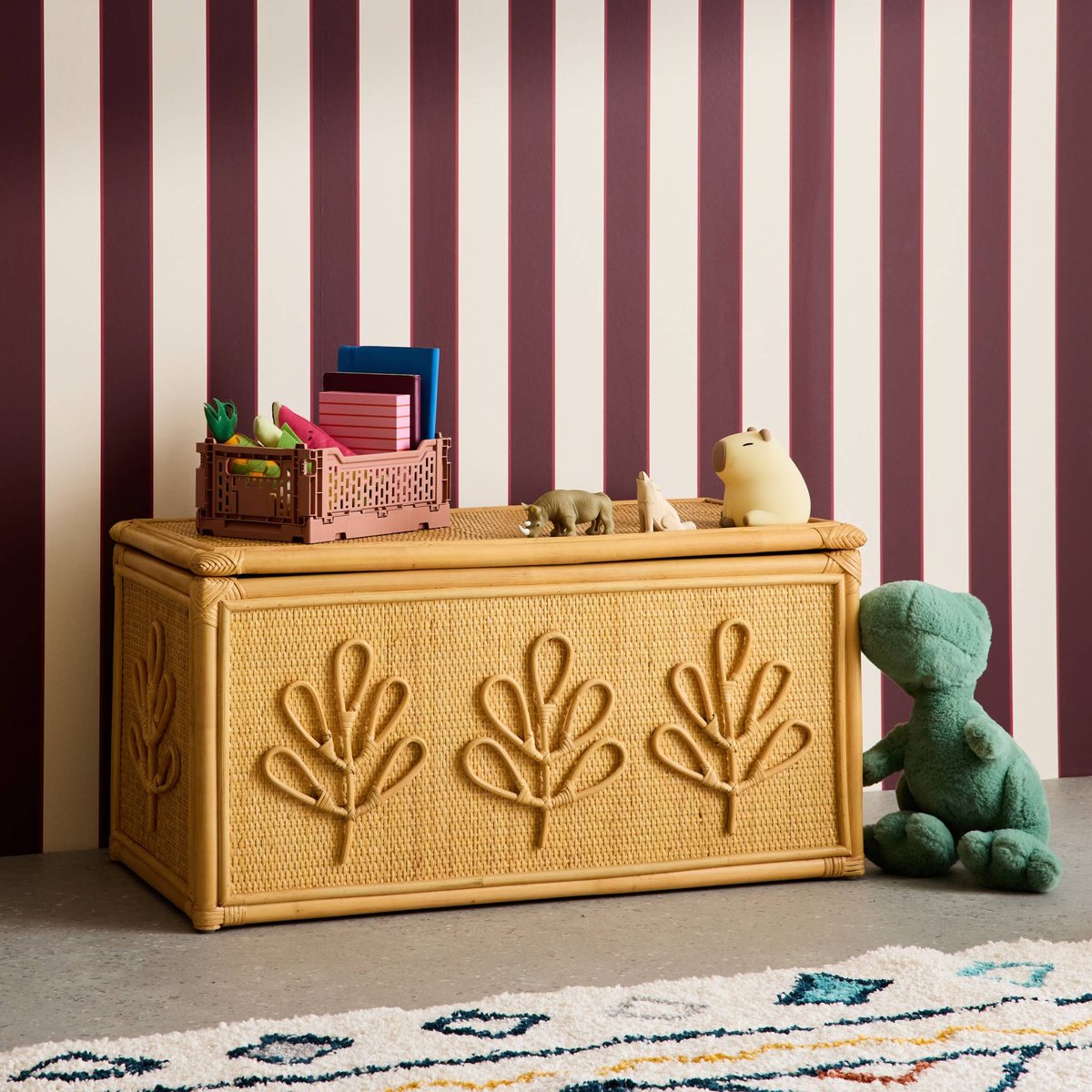Coffre à jouets enfant bohème en rotin ARLO rotin naturel, SWEEEK