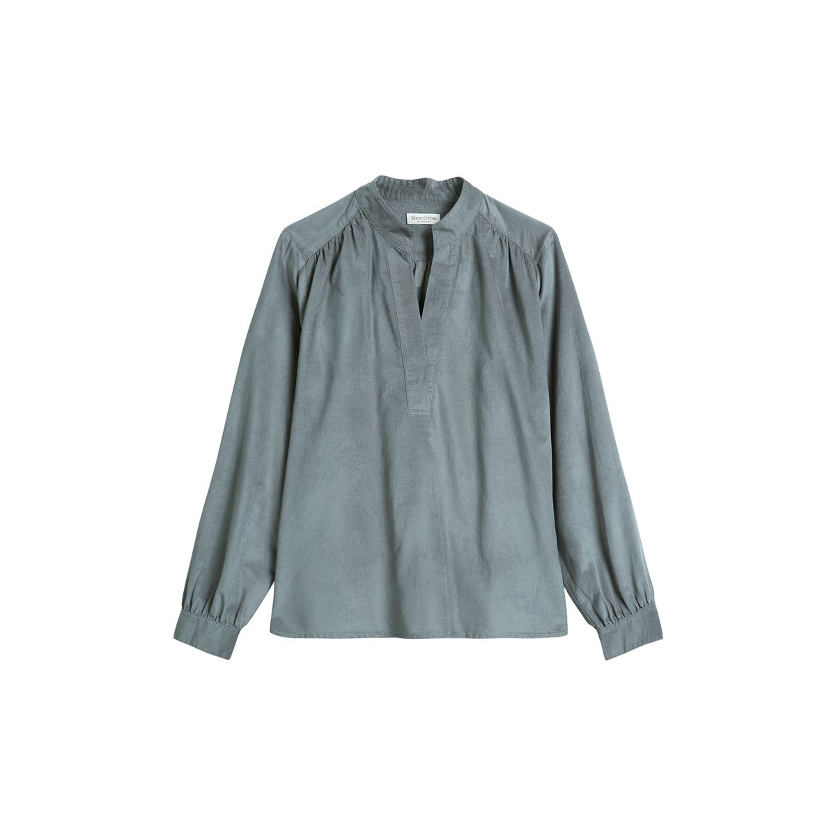 Chemisier en velours, coupe décontractée en mélange de coton bio et de viscose gris, MARC O'POLO