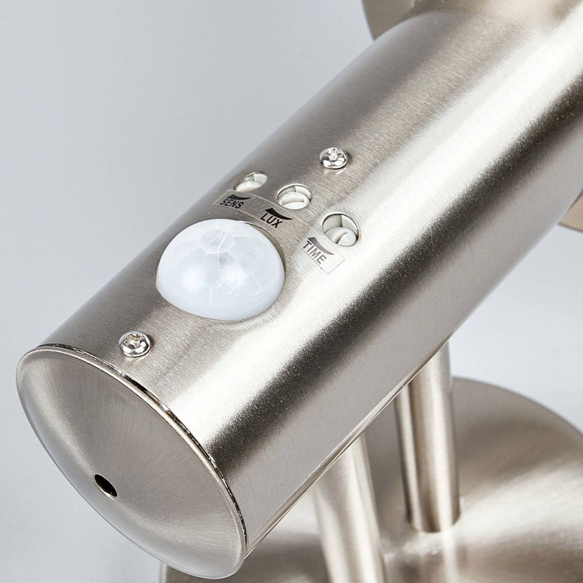 Applique extérieure en inox moderne, Nada acier inoxydable, blanc opale, LINDBY