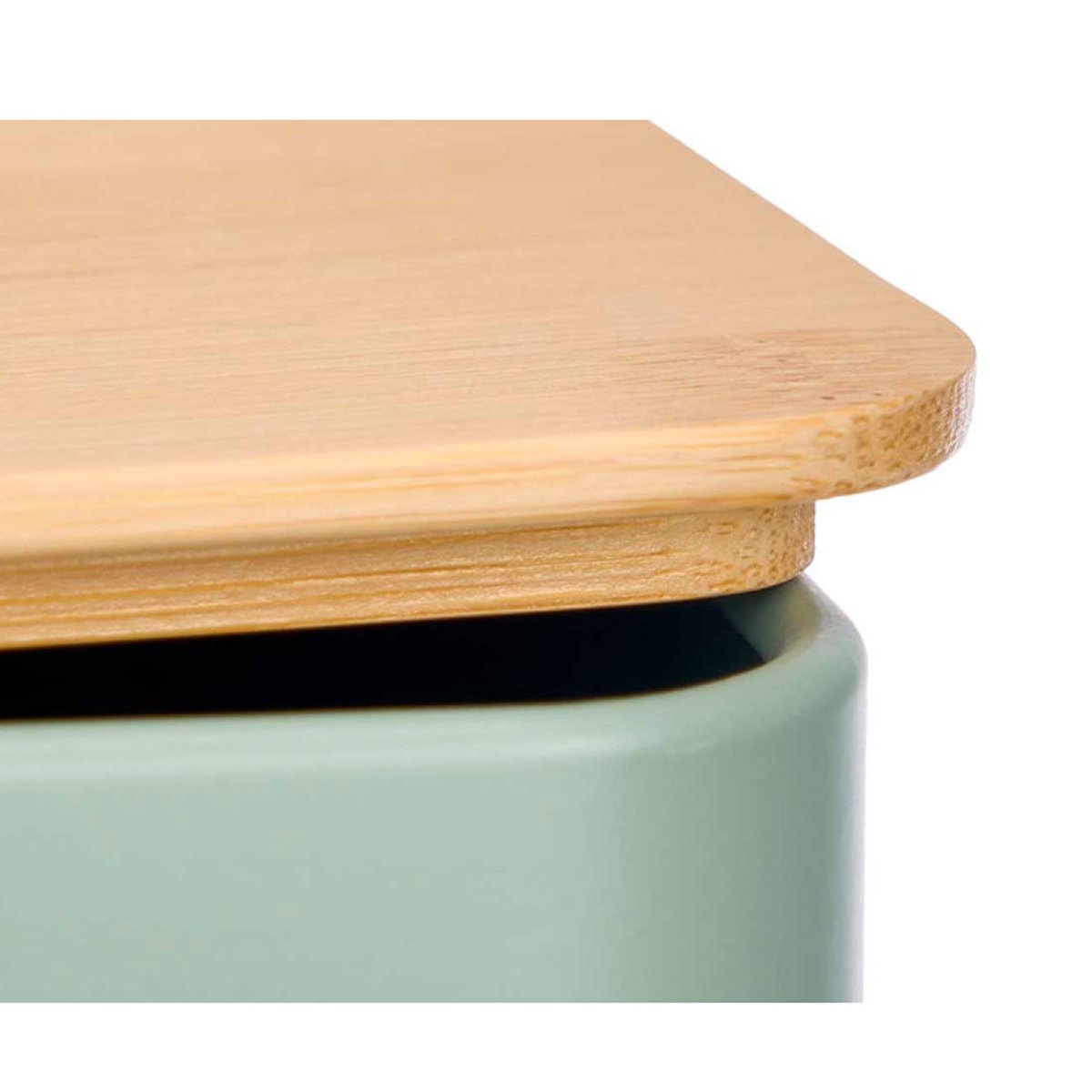 Boîte à pain métal vert et bambou 18x33x12.6cm vert, WADIGA