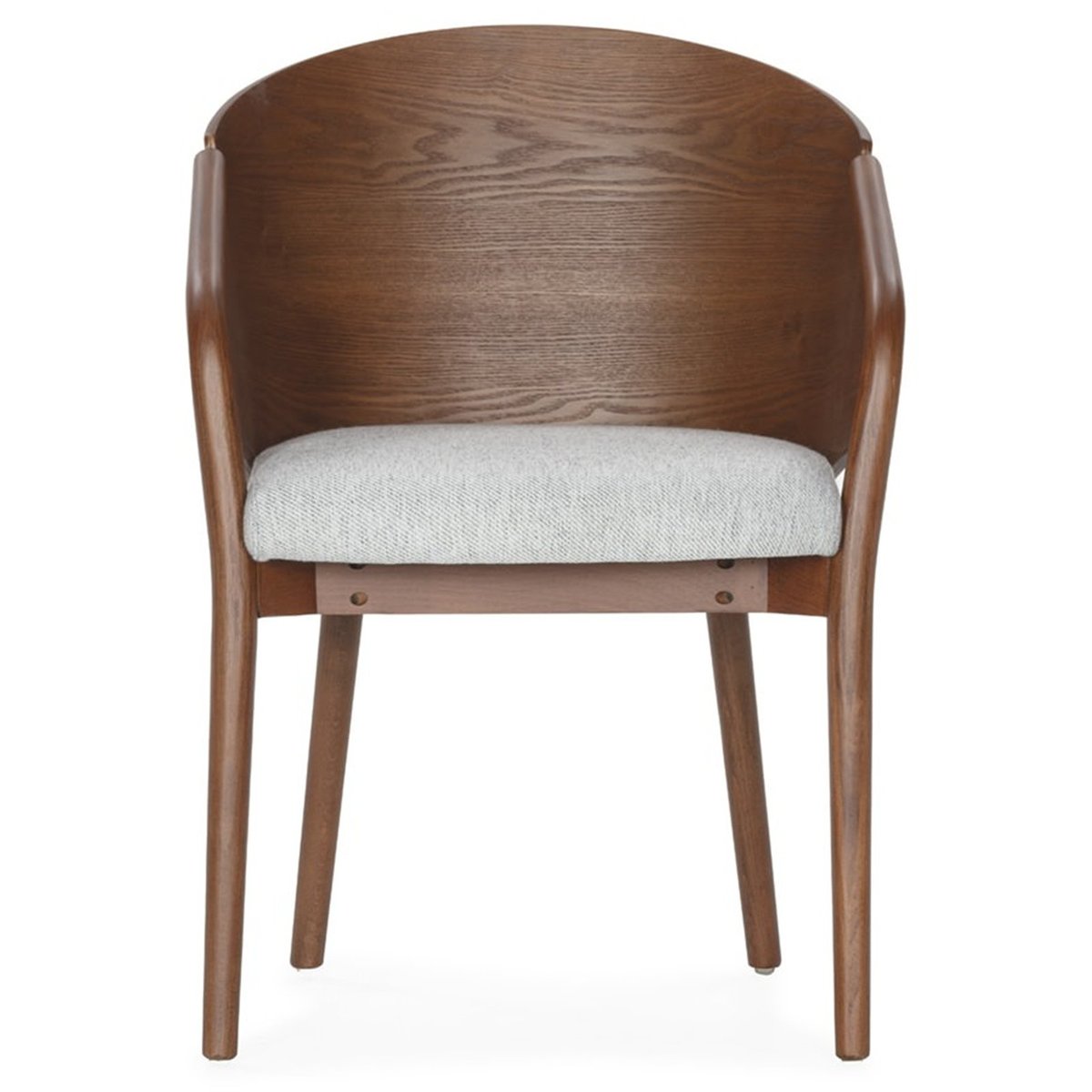 Chaise en hêtre et tissu au design enveloppant noyer/blanc, RECOLLECTION