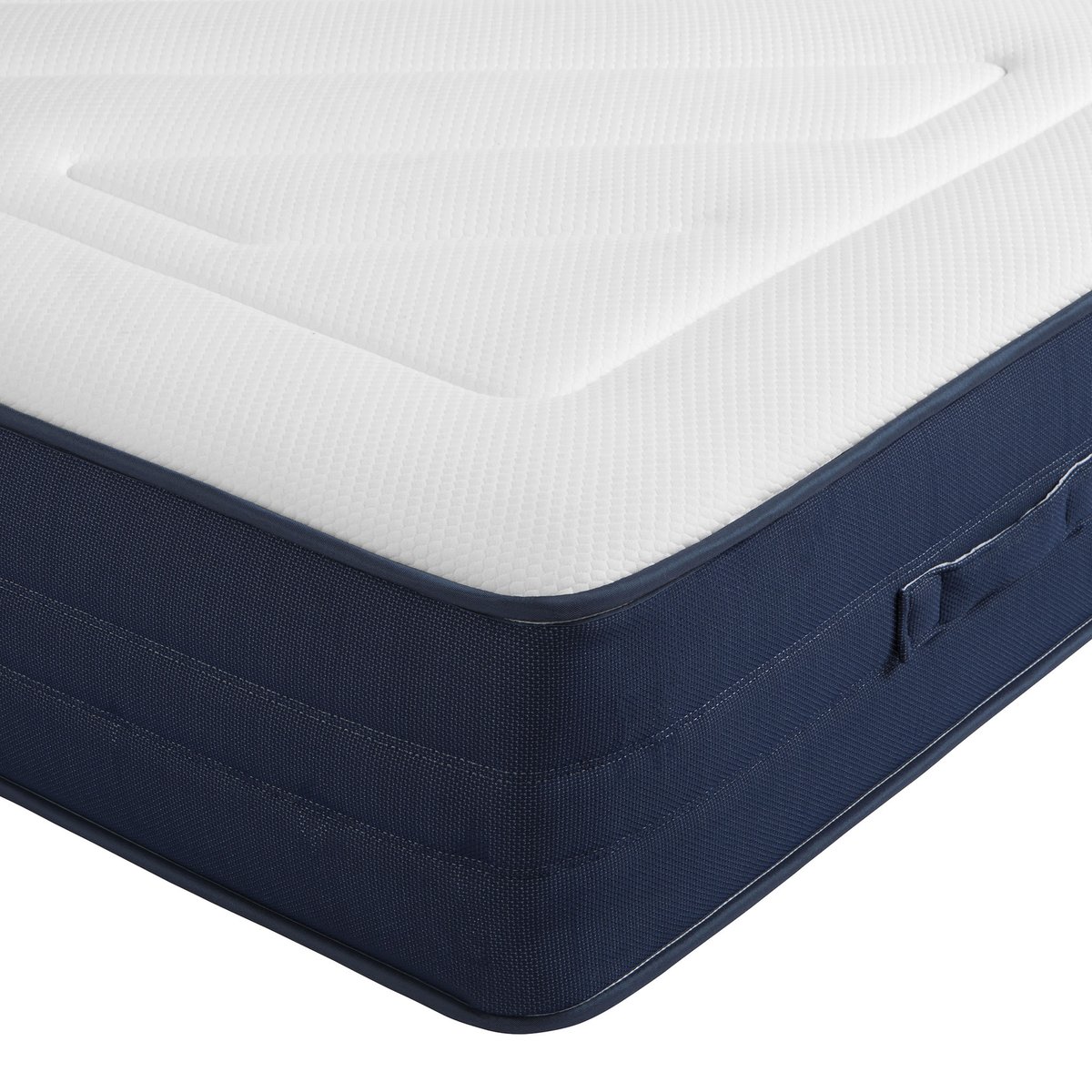 Ensemble matelas ressorts, latex et mémoire de forme, sommier, pieds, couette et oreiller Rêve 700 blanc, SOMEO