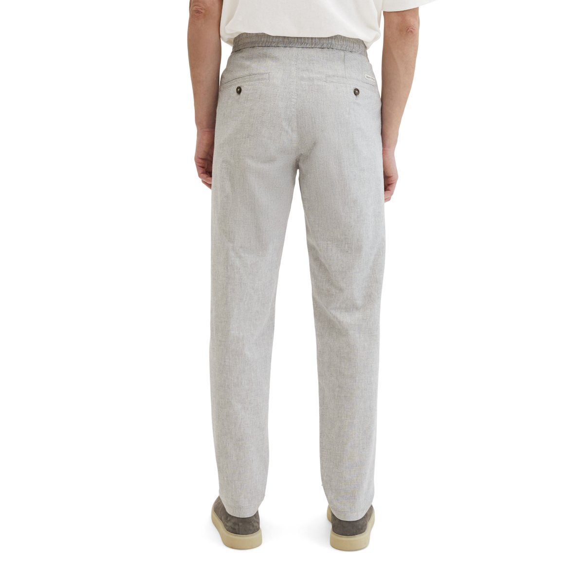 Pantalon modèle Morot Jogger tapered en mélange de coton et de lin bio bleu clair, MARC O'POLO