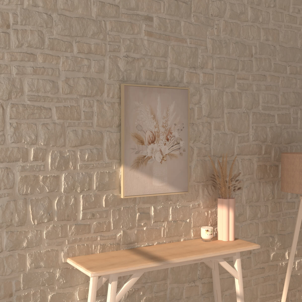 Toile TIDA rose blush, ATMOSPHERA