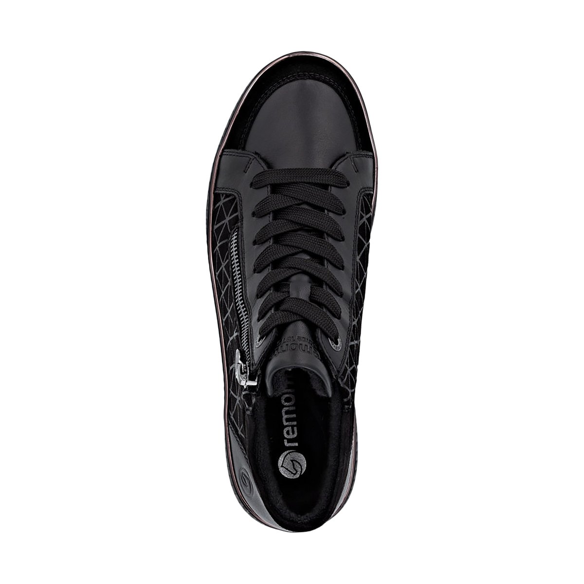 Basket Montante Cuir Goatsuede noir, REMONTE