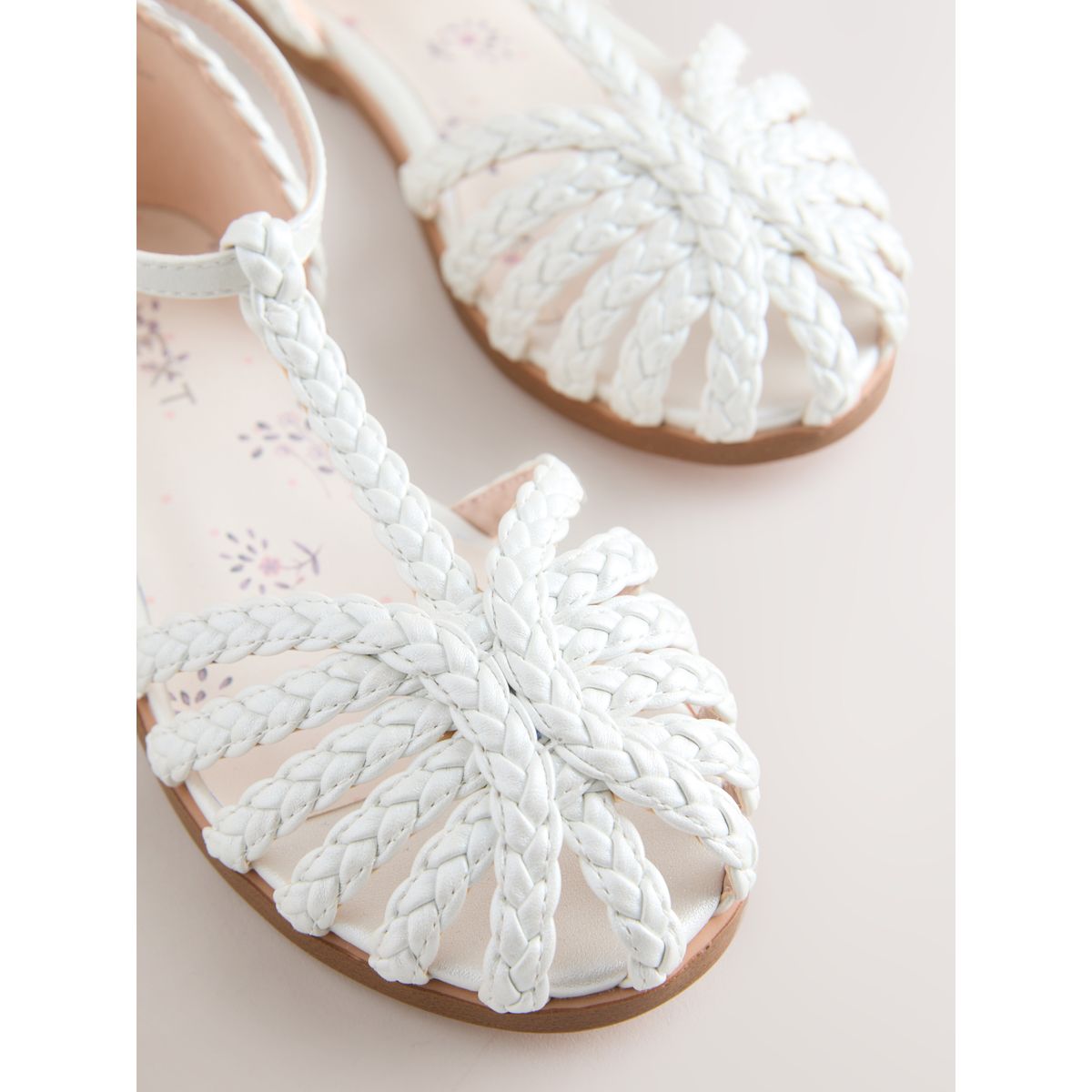 Sandales tressées style pêcheur blanc, NEXT
