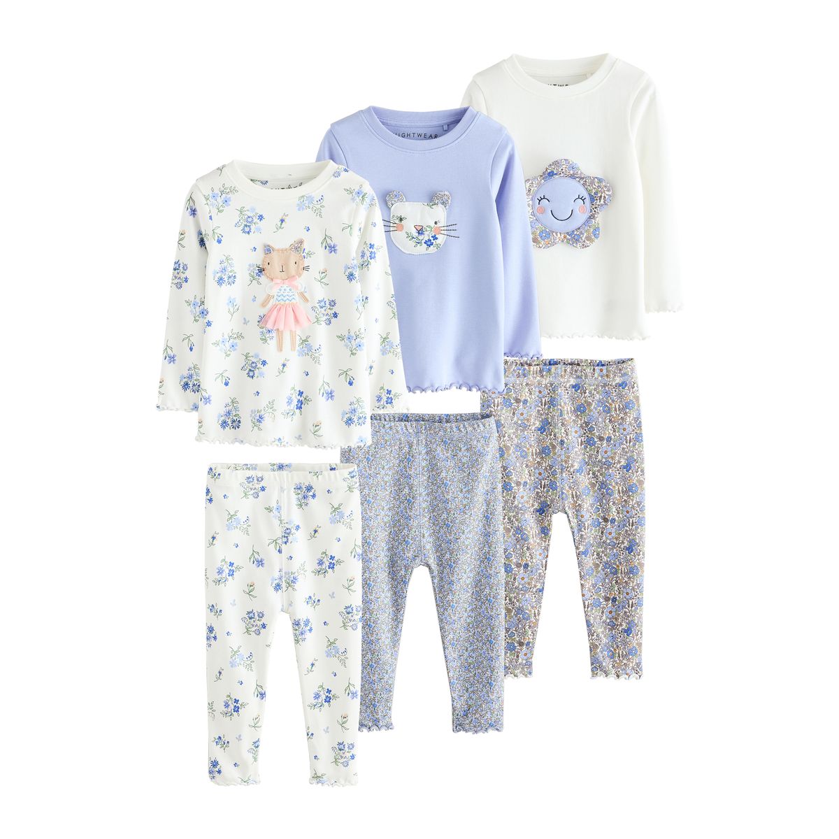 Pyjama confortable, lot de 3 bleu, NEXT