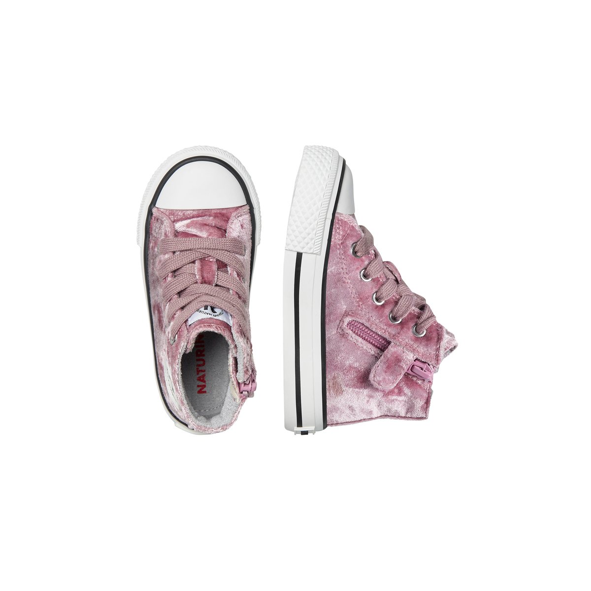 Baskets hautes en tissu YLFAS. rose poudré-, NATURINO