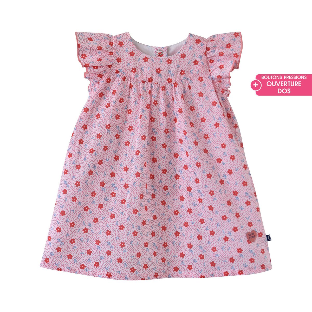 Robe eulalie a motif bebe rose, SUCRE D'ORGE