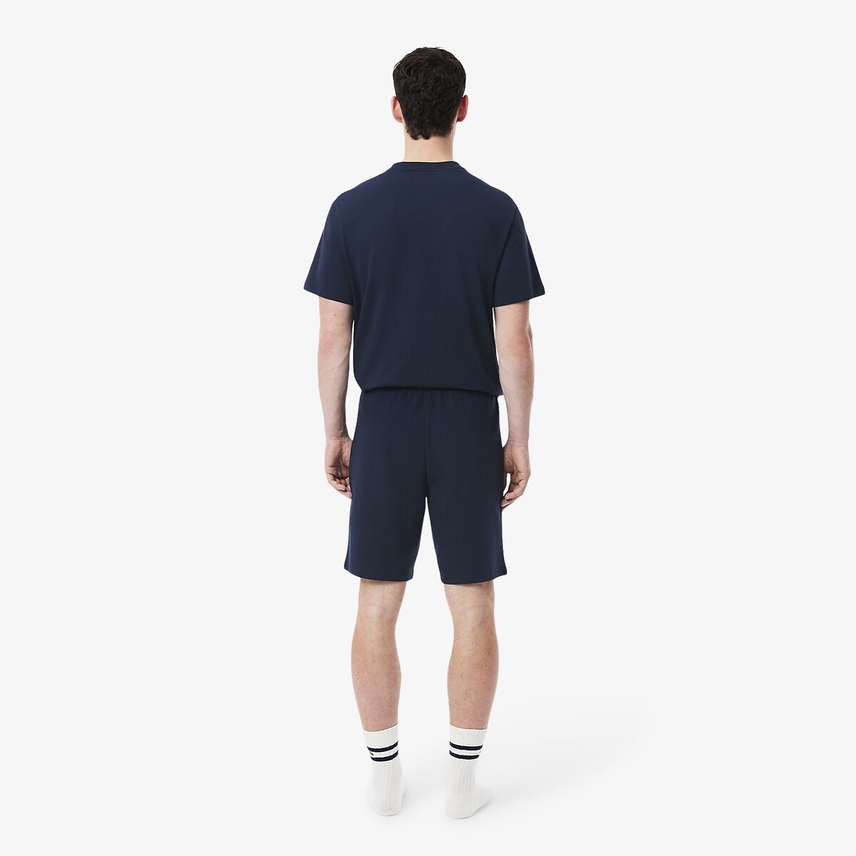 Pantaloncini da casa in felpa navy, LACOSTE