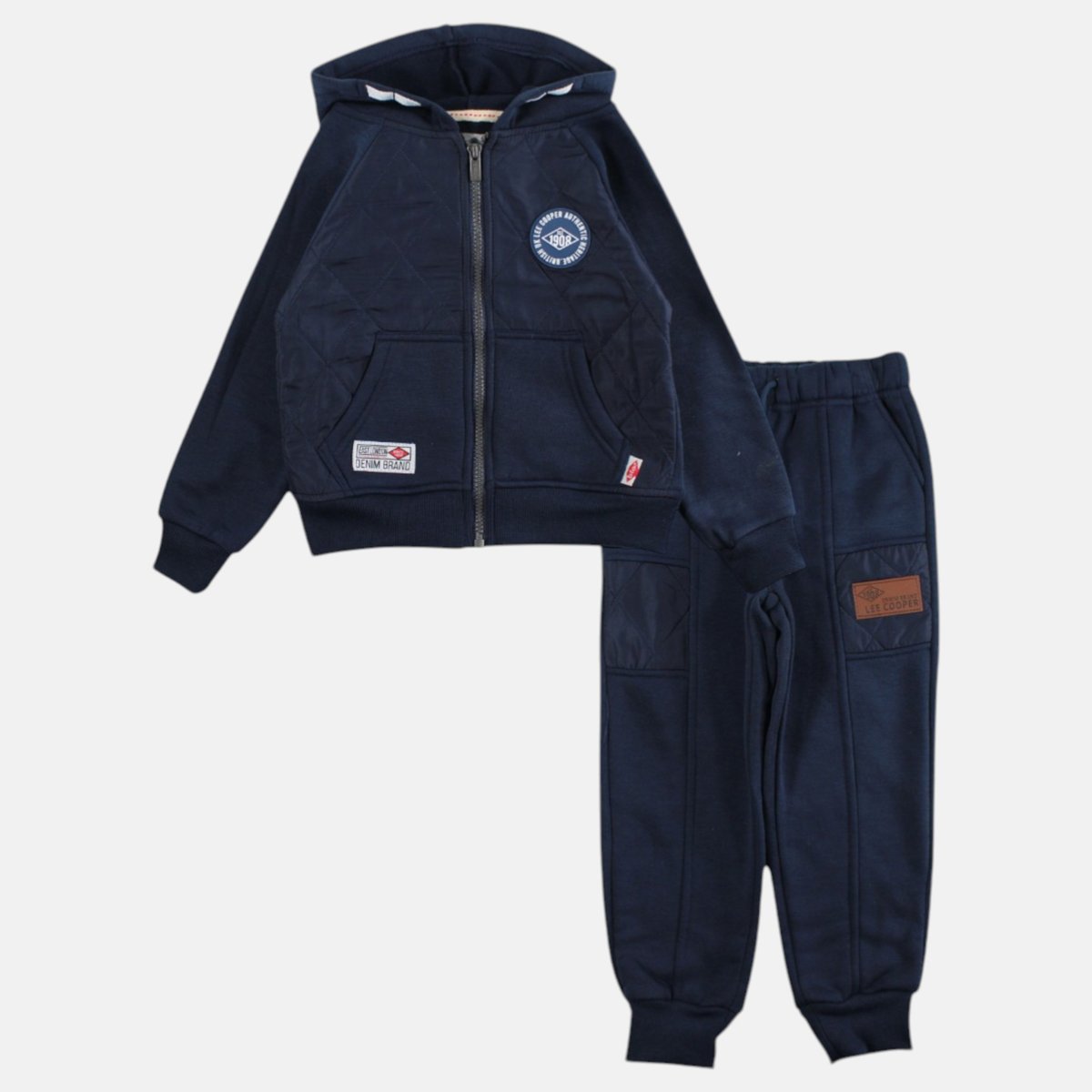 Ensemble veste zippée à capuche et pantalon de jogging bleu marine, LEE COOPER