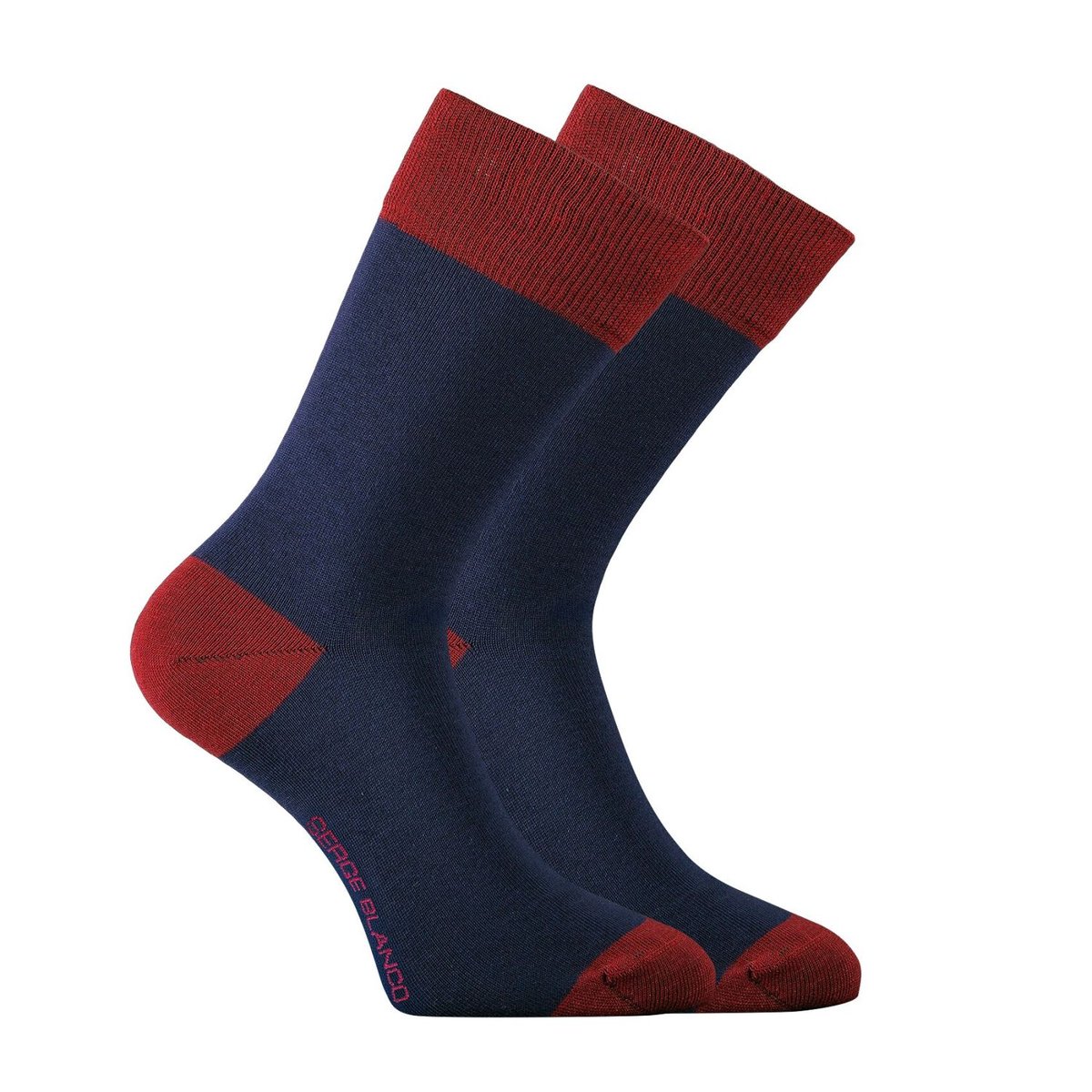 Lot De 9 Paires De Chaussettes De Ville Coton Peigné Doux noir/gris/bleu/rouge/jaune, SERGE BLANCO