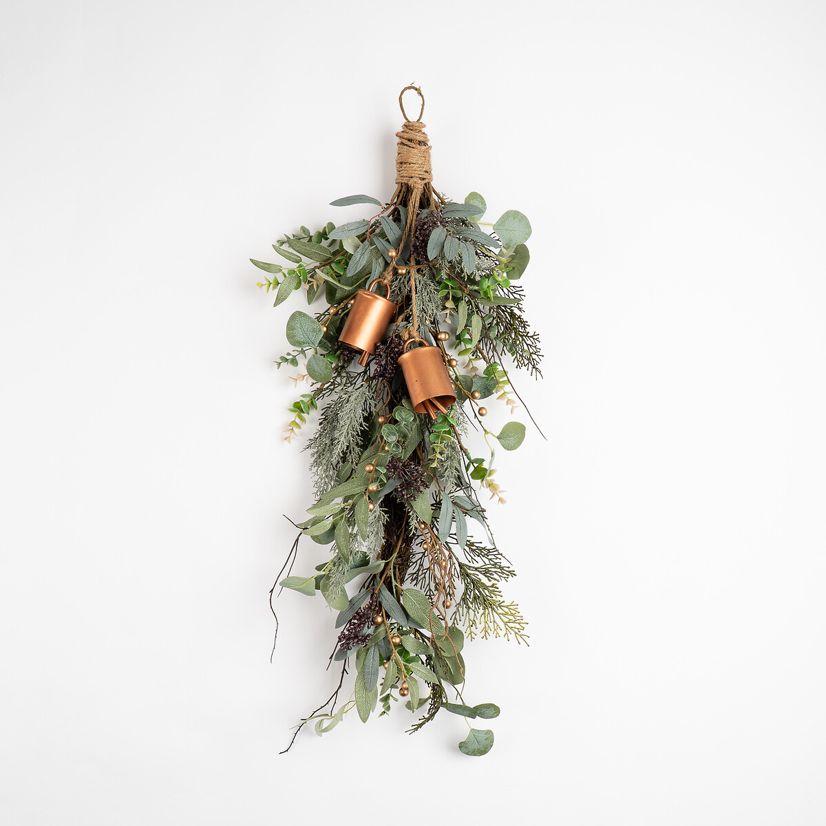 80cm Rustic Swag with Bells green, SO'HOME
