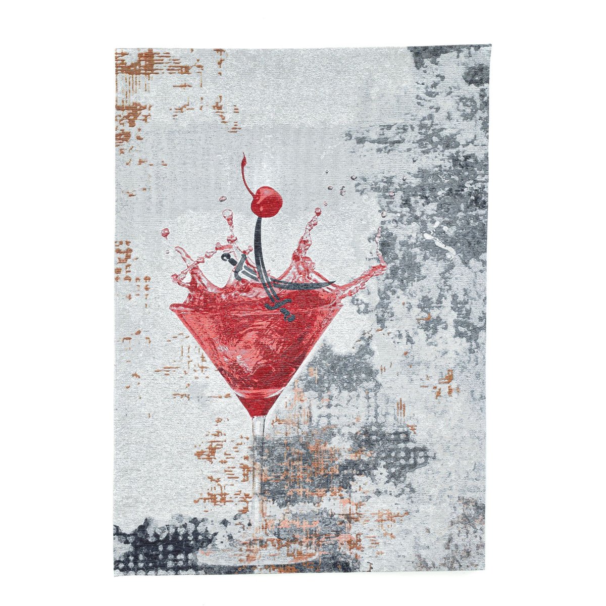 Tapis salon moderne - KEITUM rouge multicolore, THEKO