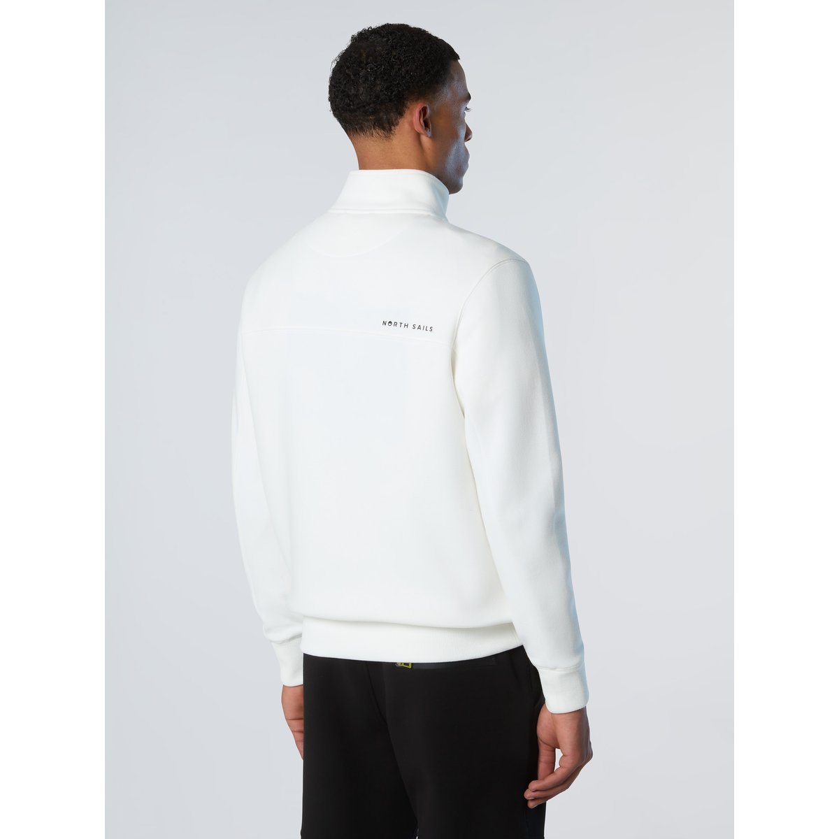 Sweat-shirt piqué scuba demi-zip blanc, NORTH SAILS