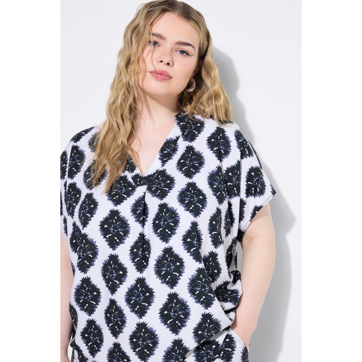 Blouse oversize, imprimé all-over blanc cassé, STUDIO UNTOLD