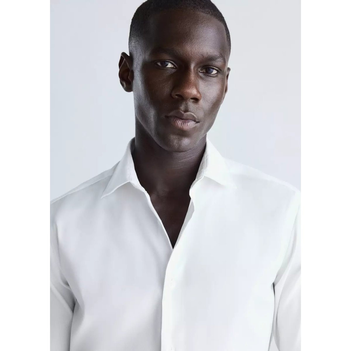 Chemise slim-fit coton comfort stretch non-iron blanc, MANGO MAN