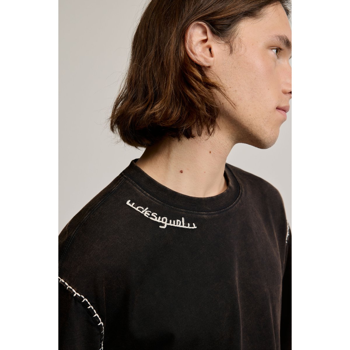 T-shirt uni détail noir, DESIGUAL