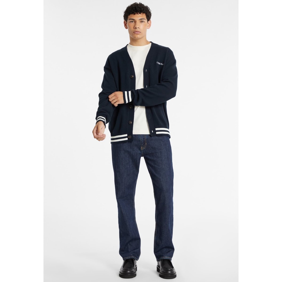 Cardigan Université Logo Brodé bleu, GUESS
